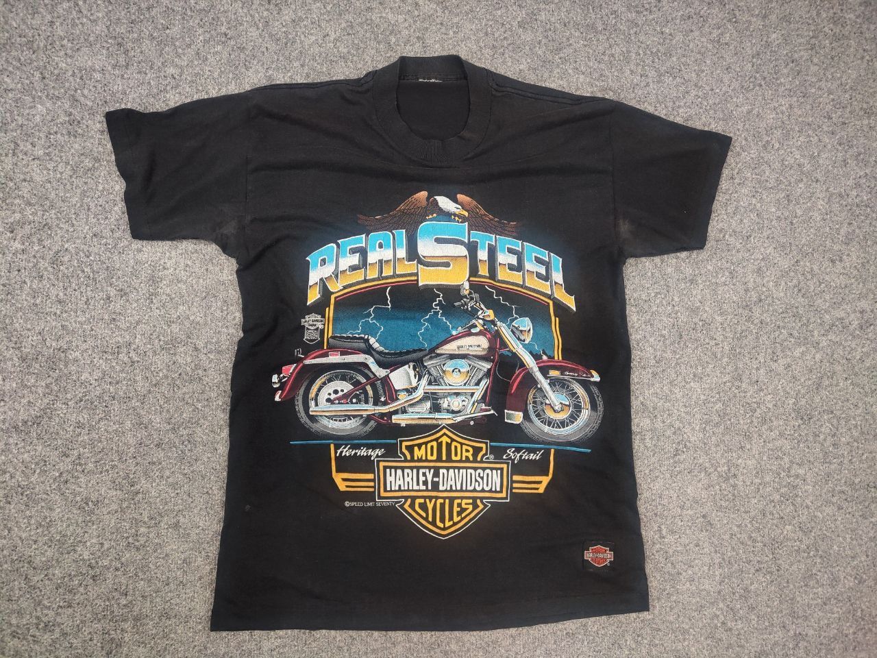 Harley Davidson 80's Harley-Davidson Real Steel Heritage Softail T-shirt Tee Size US M / EU 48-50 / 2 - 6 Thumbnail
