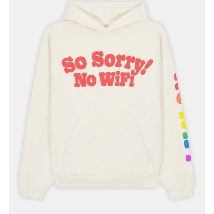NEW MADHAPPY SORRY NO WIFI UNIVERSAL HOODIE SZ LARGE L