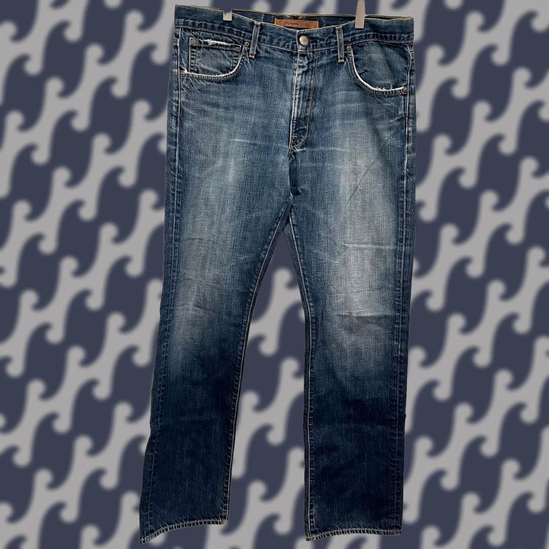 Denime Agave Denim Jeans Mens Blue 36 Straight Distressed 5-Pocket Cotton Denim USA Made N/A Size US 36 / EU 52 - 1 Thumbnail