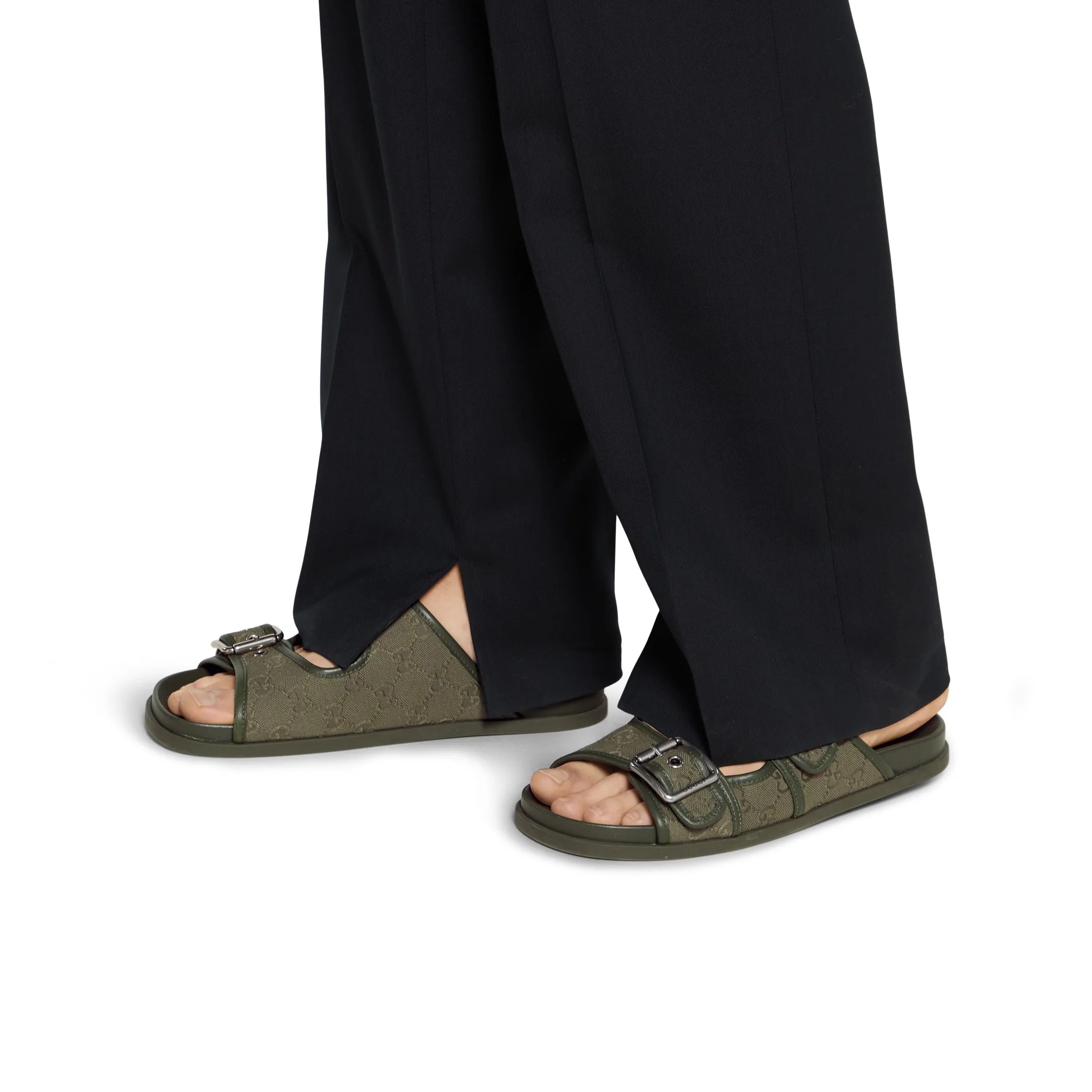 Gucci o1loc1c0326 831830 Men's Slide Sandals With Buckles Size US 10.5 / EU 43-44 - 2 Thumbnail