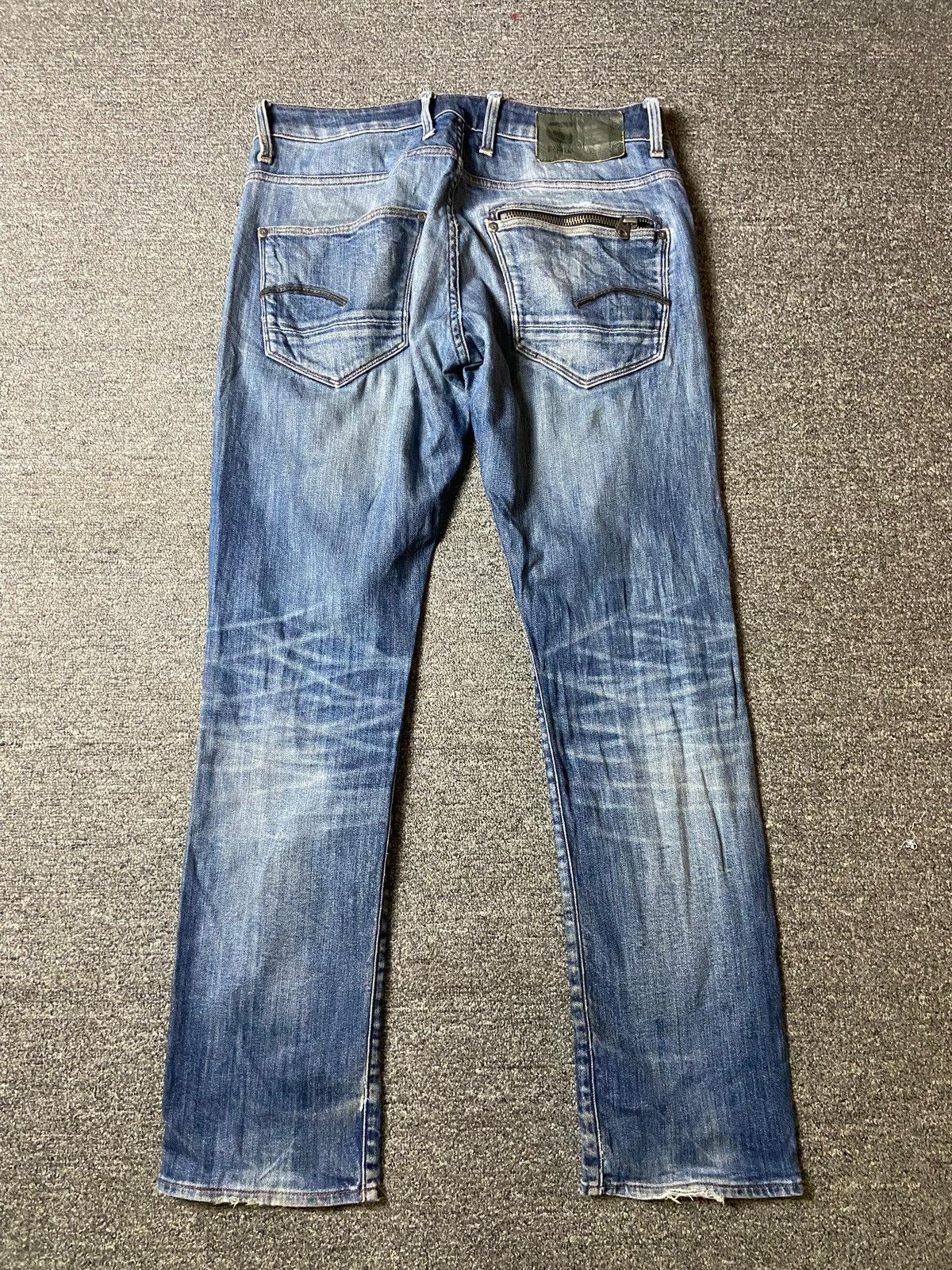 Japanese Brand × Jean × Vintage G-Raw x ATTAC Straight Cut Ripped Denim Jeans (128) Size US 33 - 2 Thumbnail