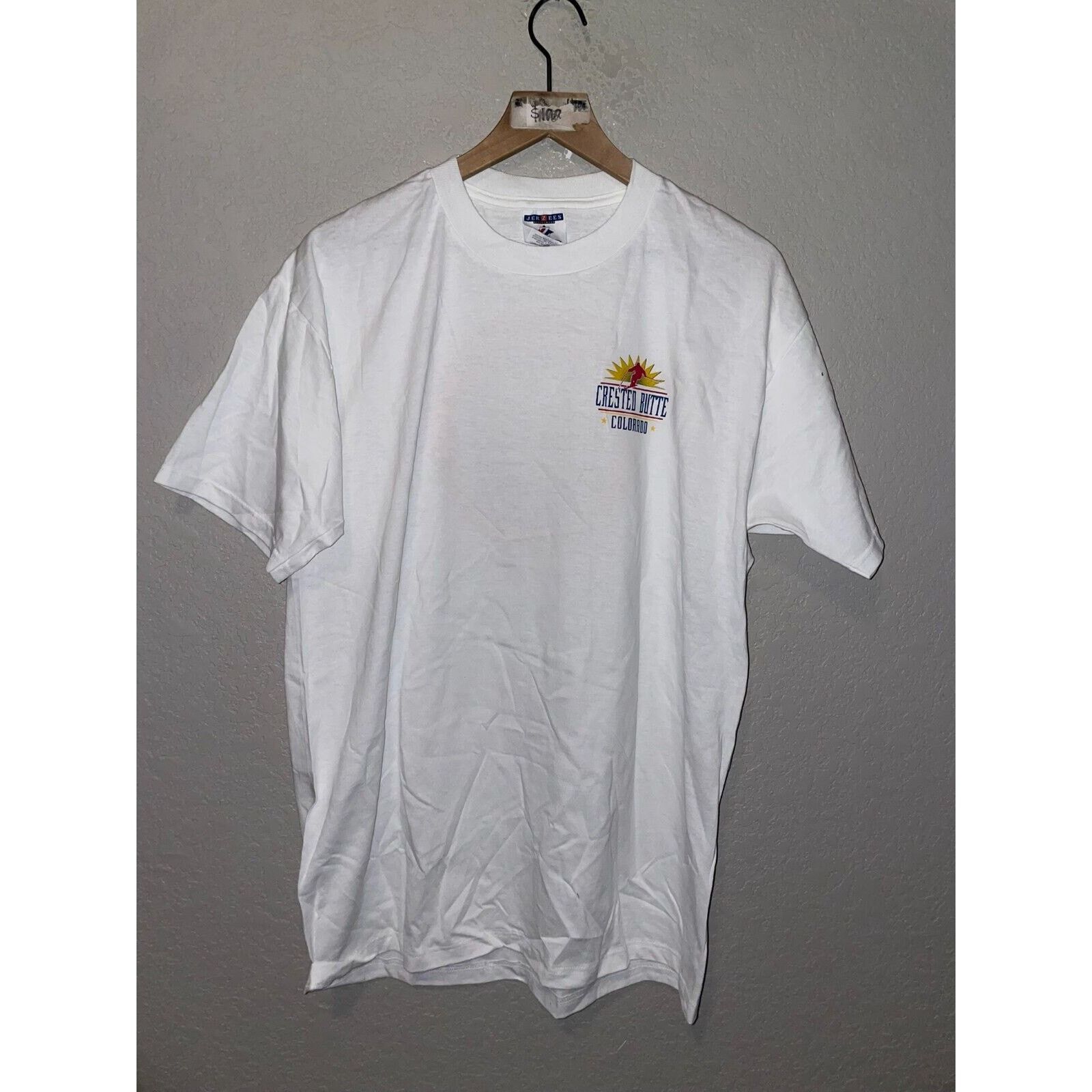 Jerzees 90s Crested Butte CO Alpine Ski Skiing White Shirt VTG L Size US L / EU 52-54 / 3 - 2 Thumbnail