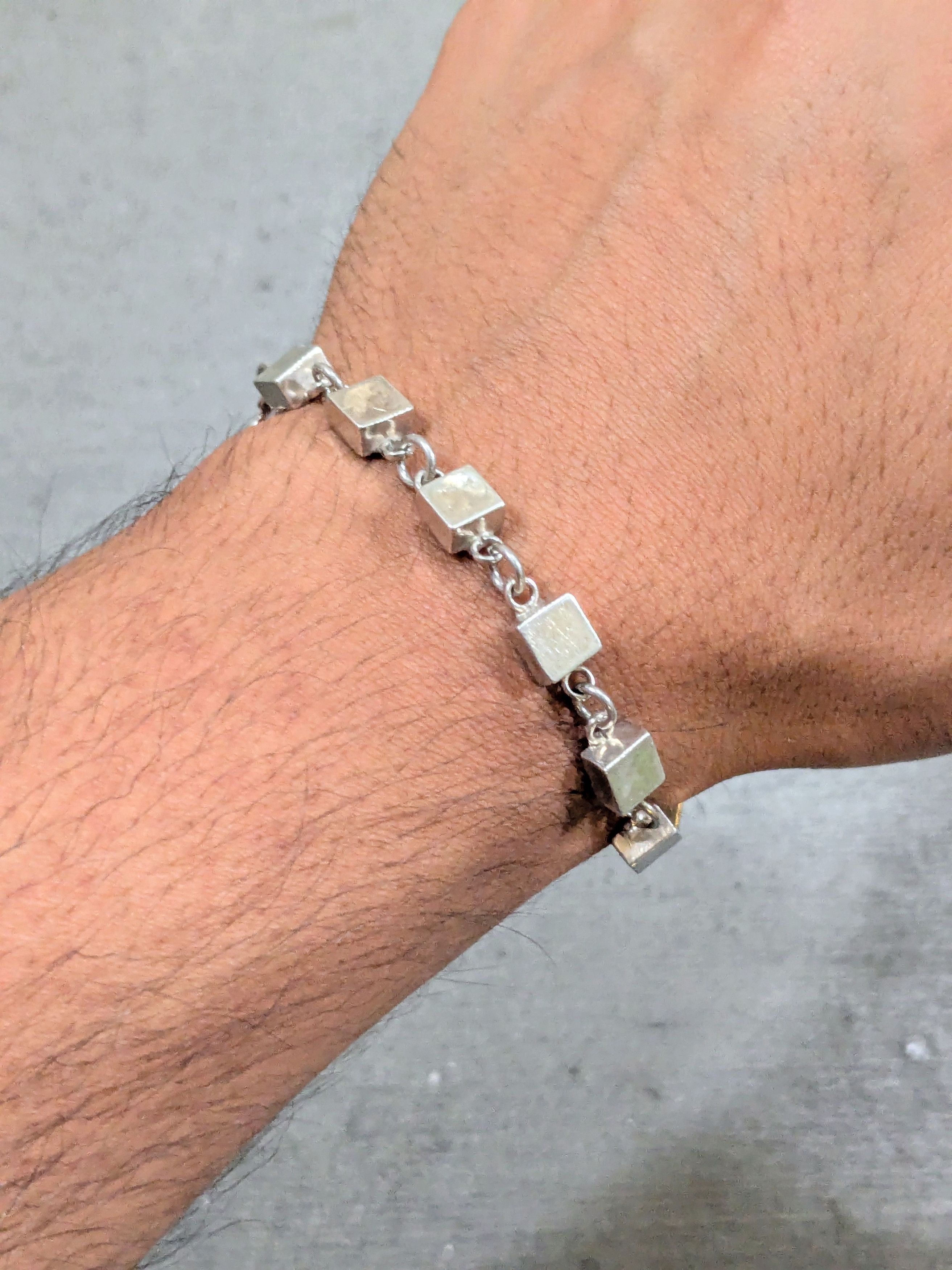 Other Vintage Sterling Silver Bracelet Square Chain Link Taxco Size ONE SIZE - 8 Thumbnail