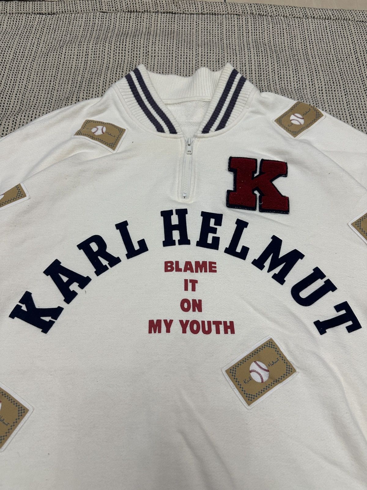 Designer × Karl Helmut 🔥🔥🔥Karl Helmut Biglogo Patches Sweatshirt Size US L / EU 52-54 / 3 - 5 Thumbnail
