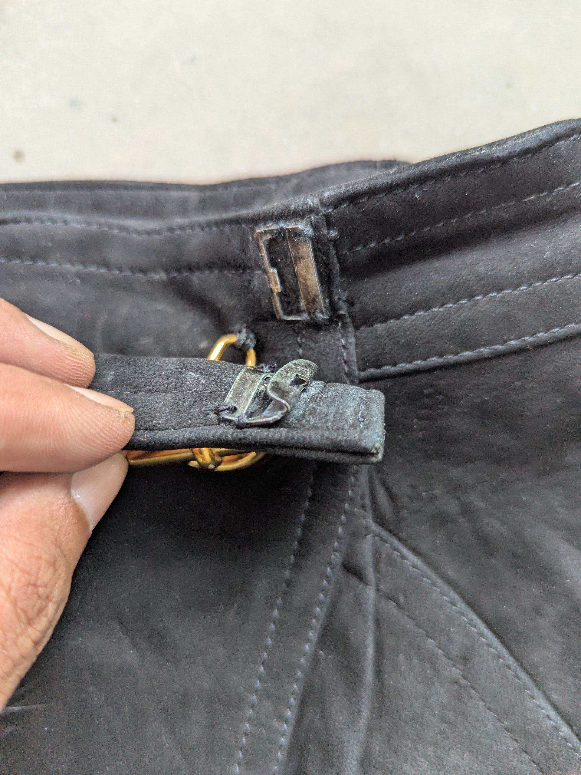 Hermes × Vintage Hermes Midi Skirt Nubuck Leather Viscose Lining Size 25" / US 0 / IT 36 - 5 Thumbnail