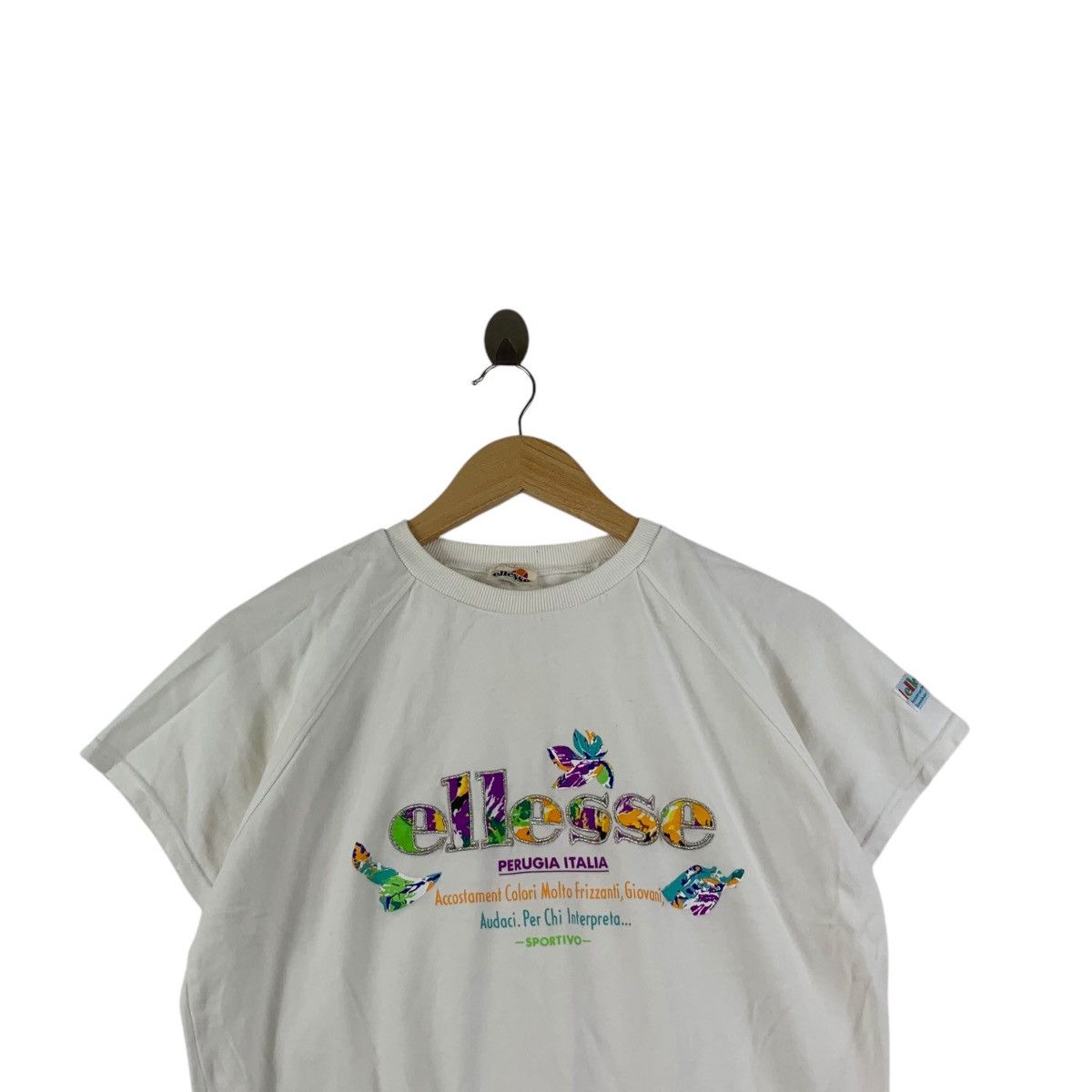 Ellesse Vintage 90’ ELLESSE PERUGIA ITALIA Embossed Logo Sweatshirt Size S / US 4 / IT 40 - 2 Thumbnail