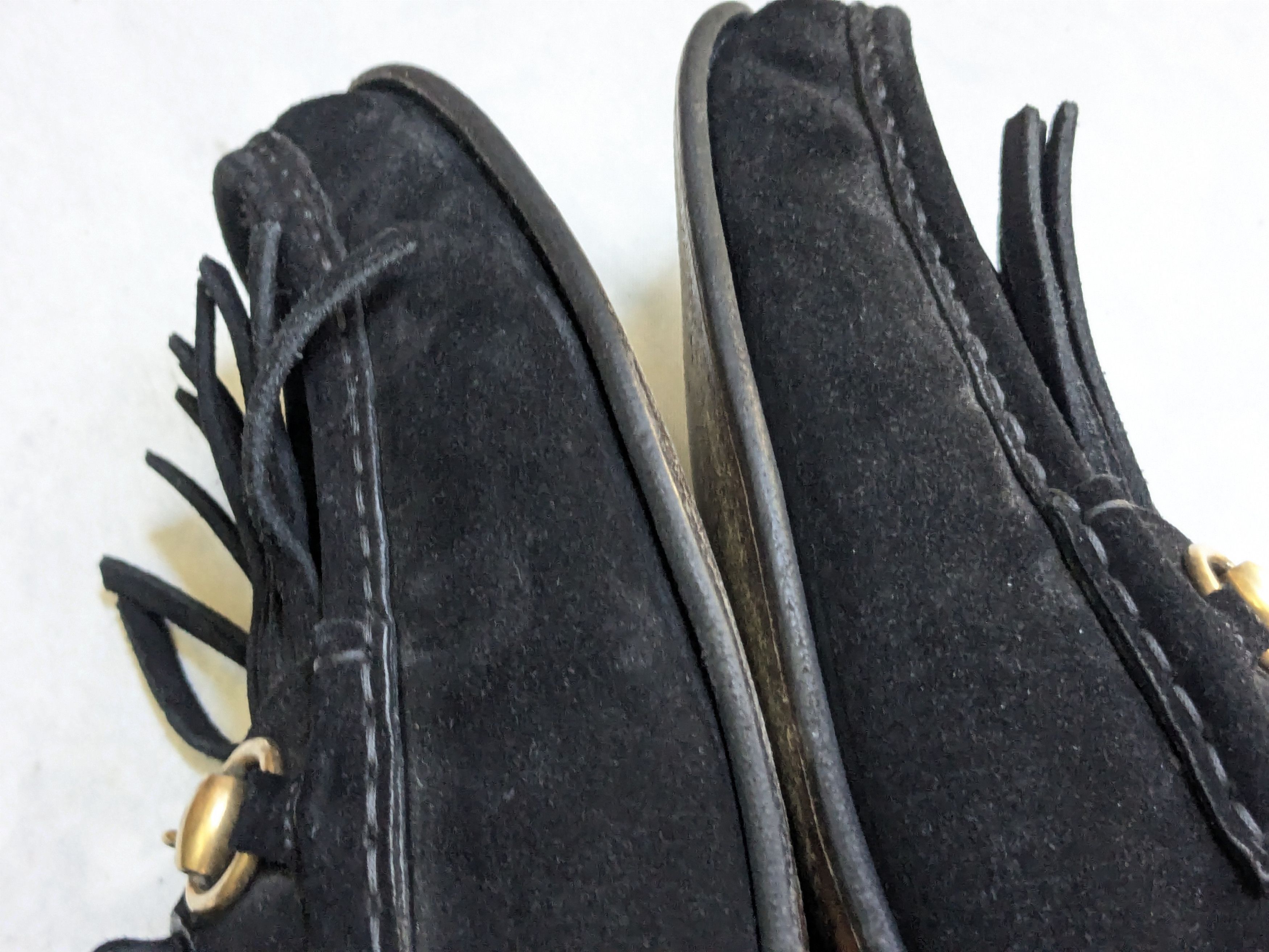 Gucci Gucci Horsebit Loafers Black Suede 10.5 Fringe Size US 10.5 / EU 43-44 - 7 Thumbnail