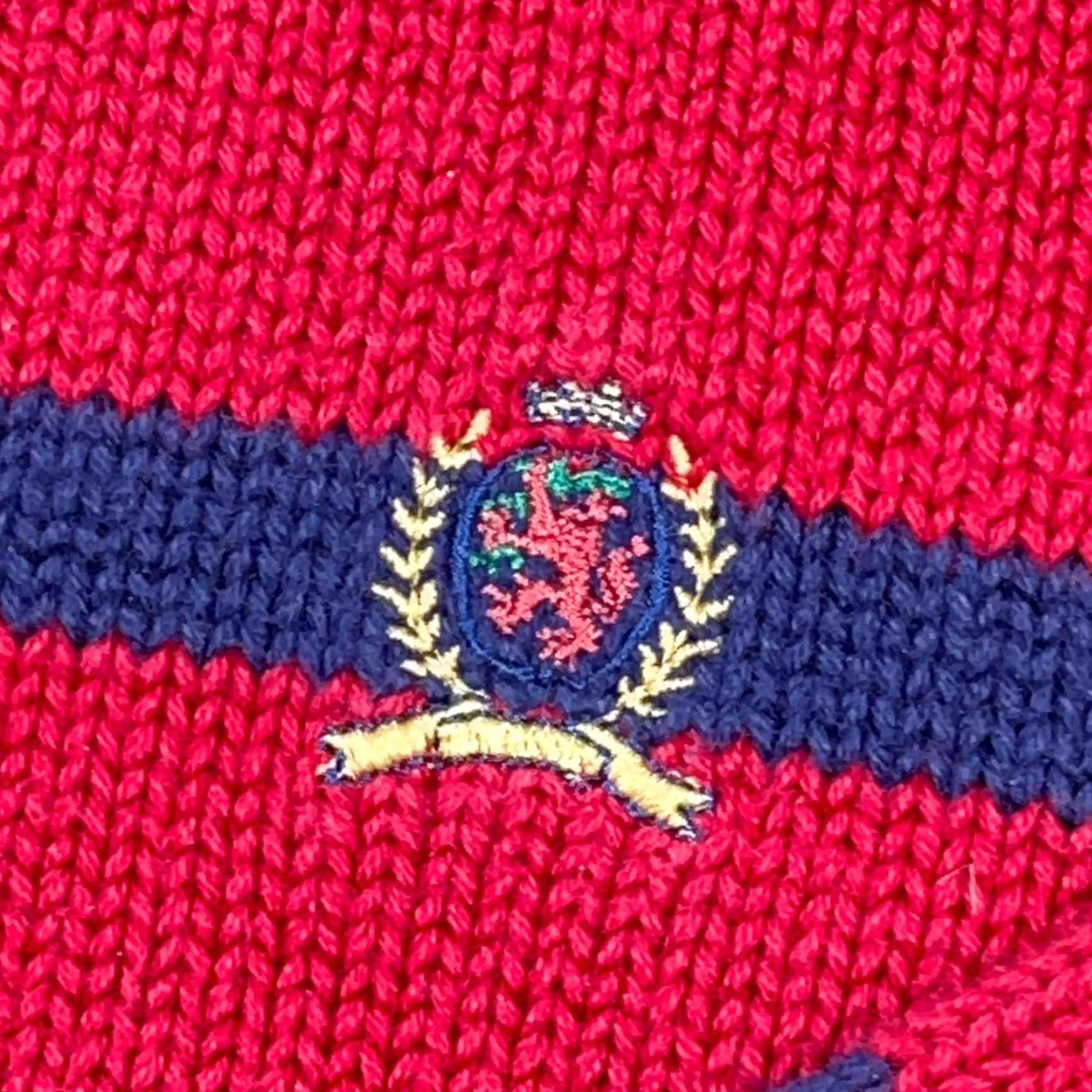 Tommy Hilfiger VINTAGE Tommy Hilfiger Sweater Men M Red Striped Heavy Knit Pullover Crew Neck 90s Modern Classic Mens Size US M / EU 48-50 / 2 - 5 Thumbnail