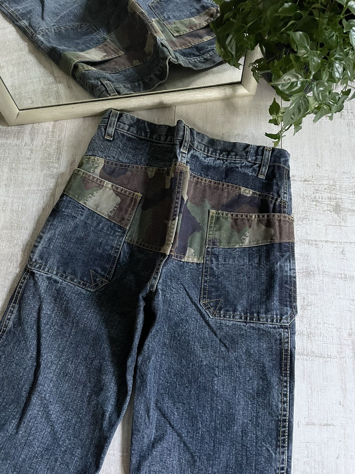 Dolce & Gabbana × Vintage Vintage Dolce Gabbana Style Camo Denim Jeans Y2K Avant Garde Size US 29 - 8 Thumbnail