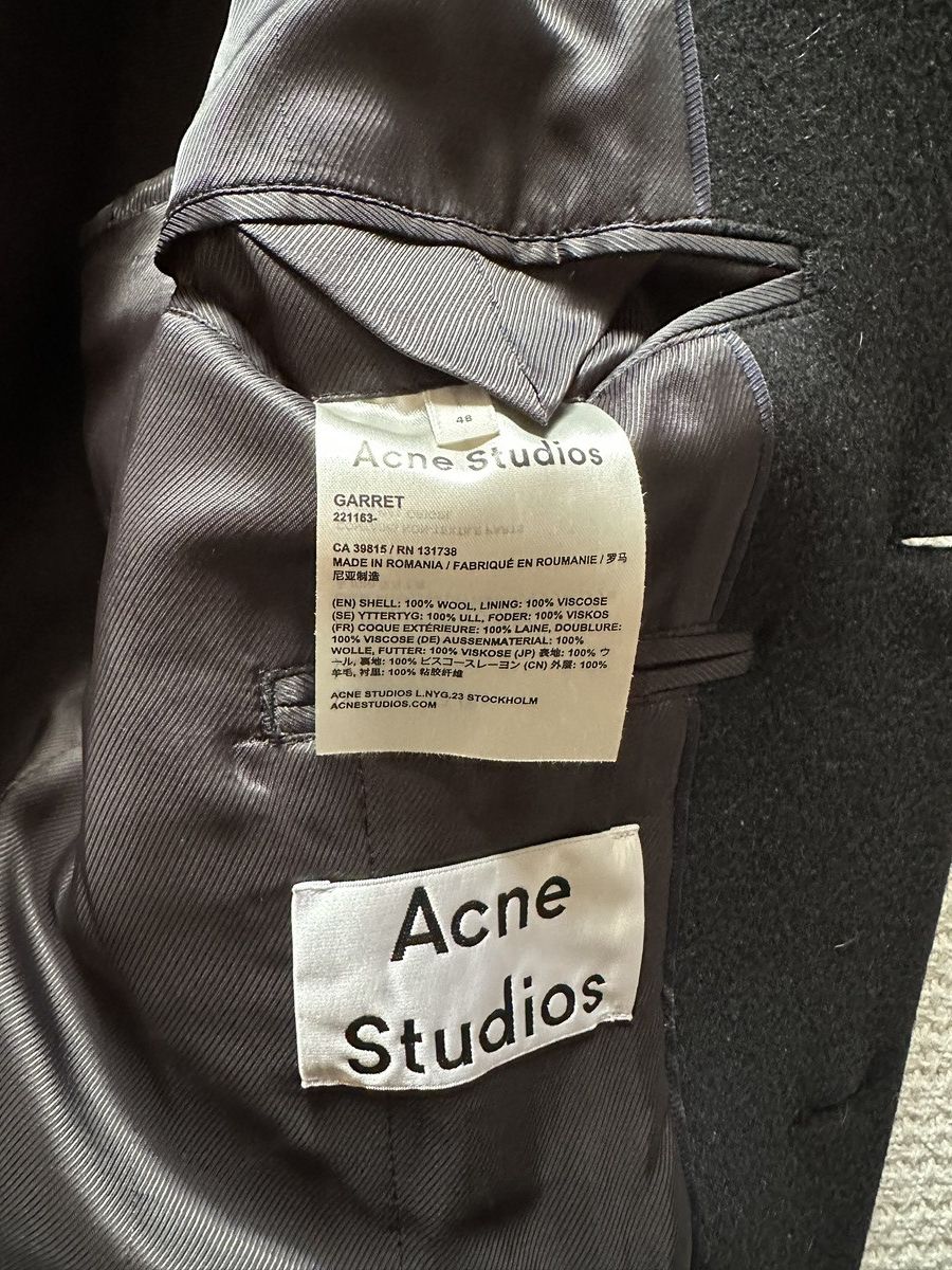 Acne Studios Acne Studios Garret Overcoat BLK Size EU48 Size US M / EU 48-50 / 2 - 5 Thumbnail