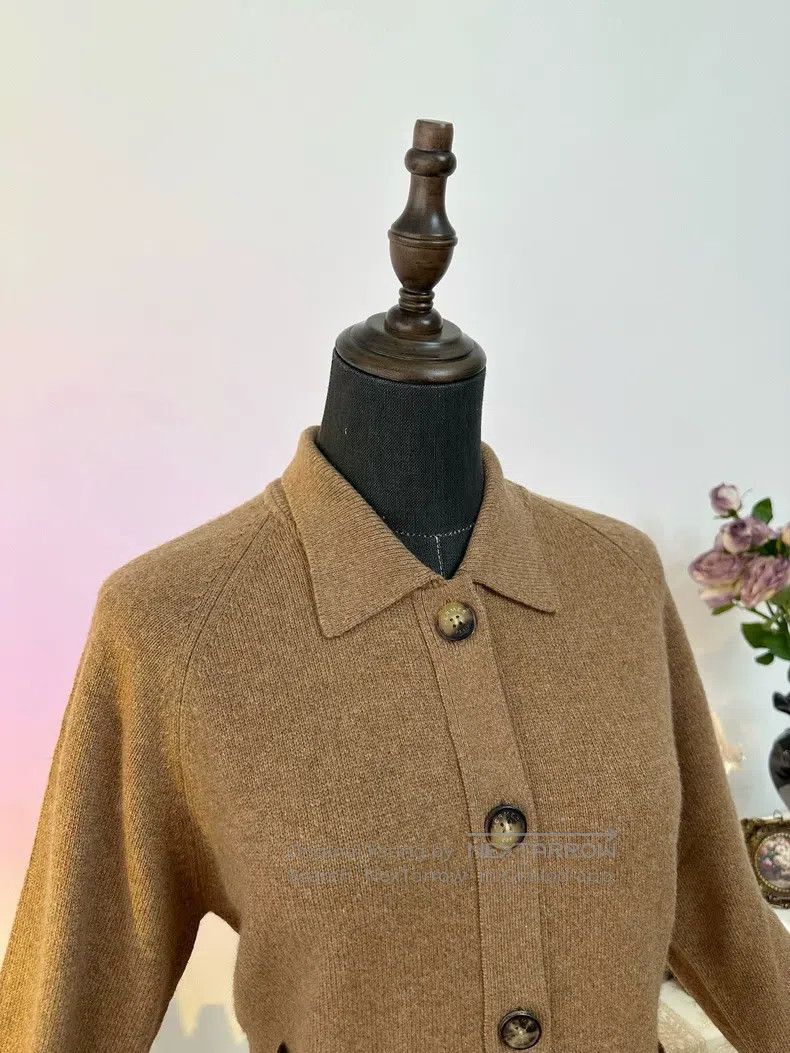 Hermes Hermes Autumn-Winter Knit Long Sleeve Jacket - Caramel Bro Size L / US 10 / IT 46 - 3 Thumbnail