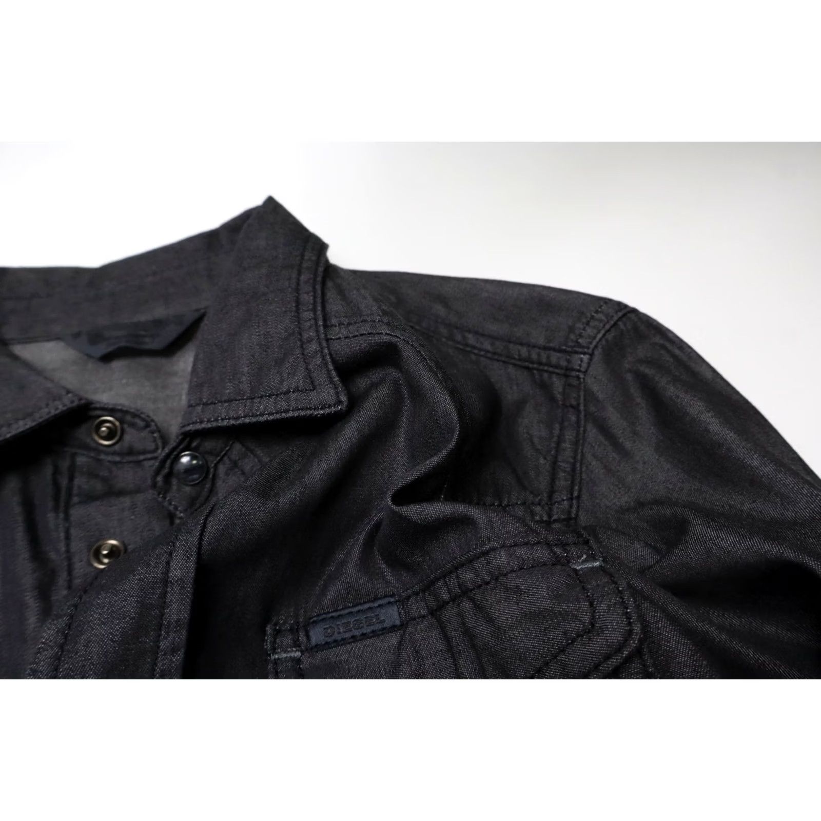 Diesel DIESEL Shirt Mens MEDIUM Western Look Grey Button-Up Chest Pockets Collared Size US M / EU 48-50 / 2 - 8 Thumbnail