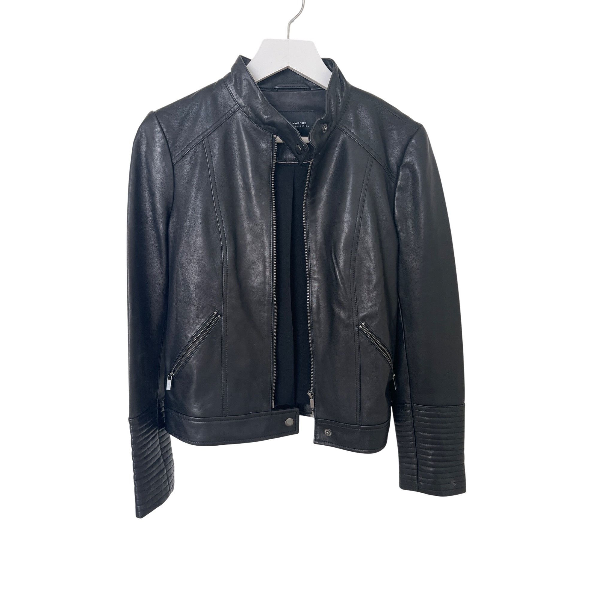 Neiman Marcus Neiman Marcus Black Leather Moto Jacket Size XS / US 0-2 / IT 36-38 - 4 Thumbnail
