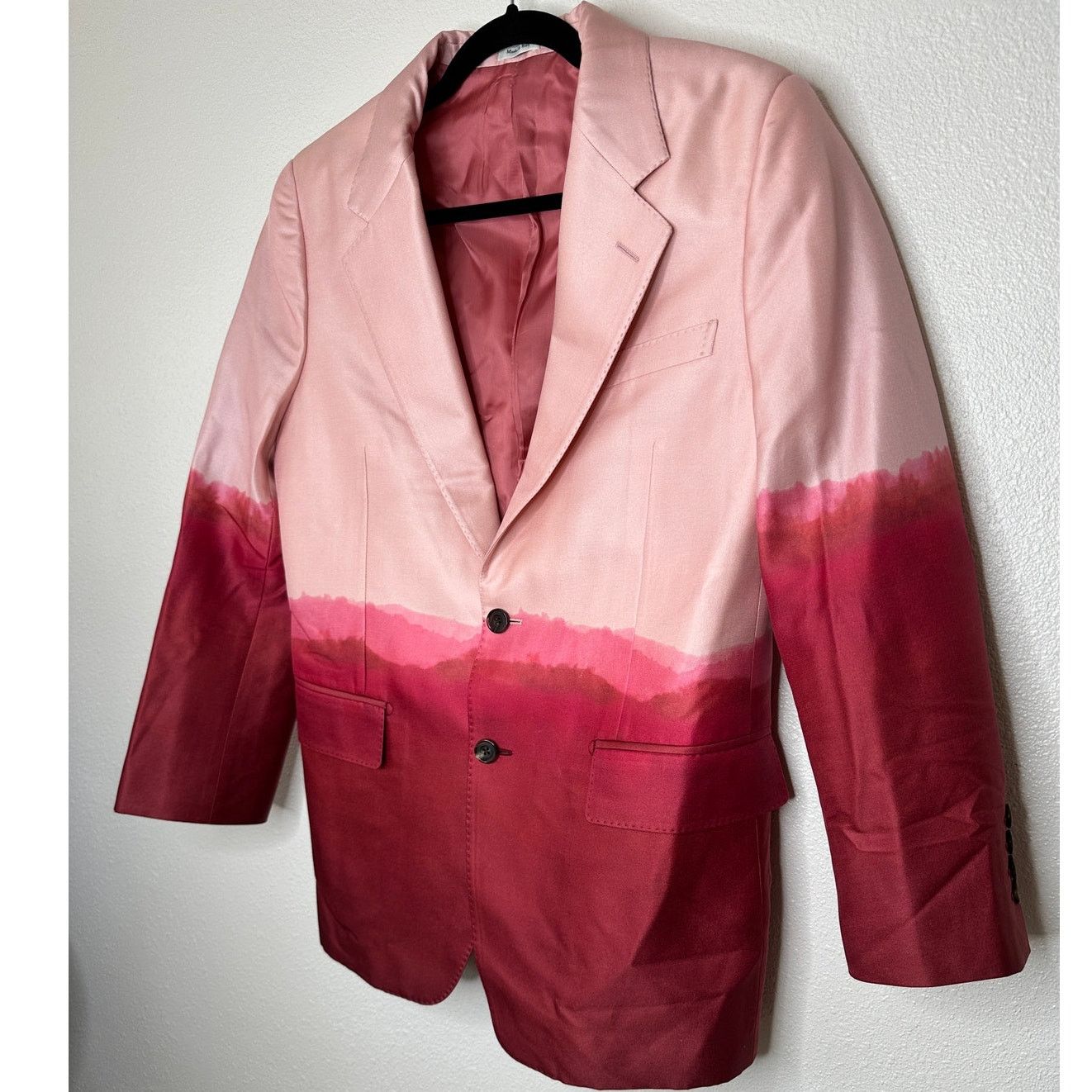 Alexander McQueen Alexander McQueen Pink Dip Dye Silk Wool Blazer Jacket 50 Size 50R - 4 Thumbnail