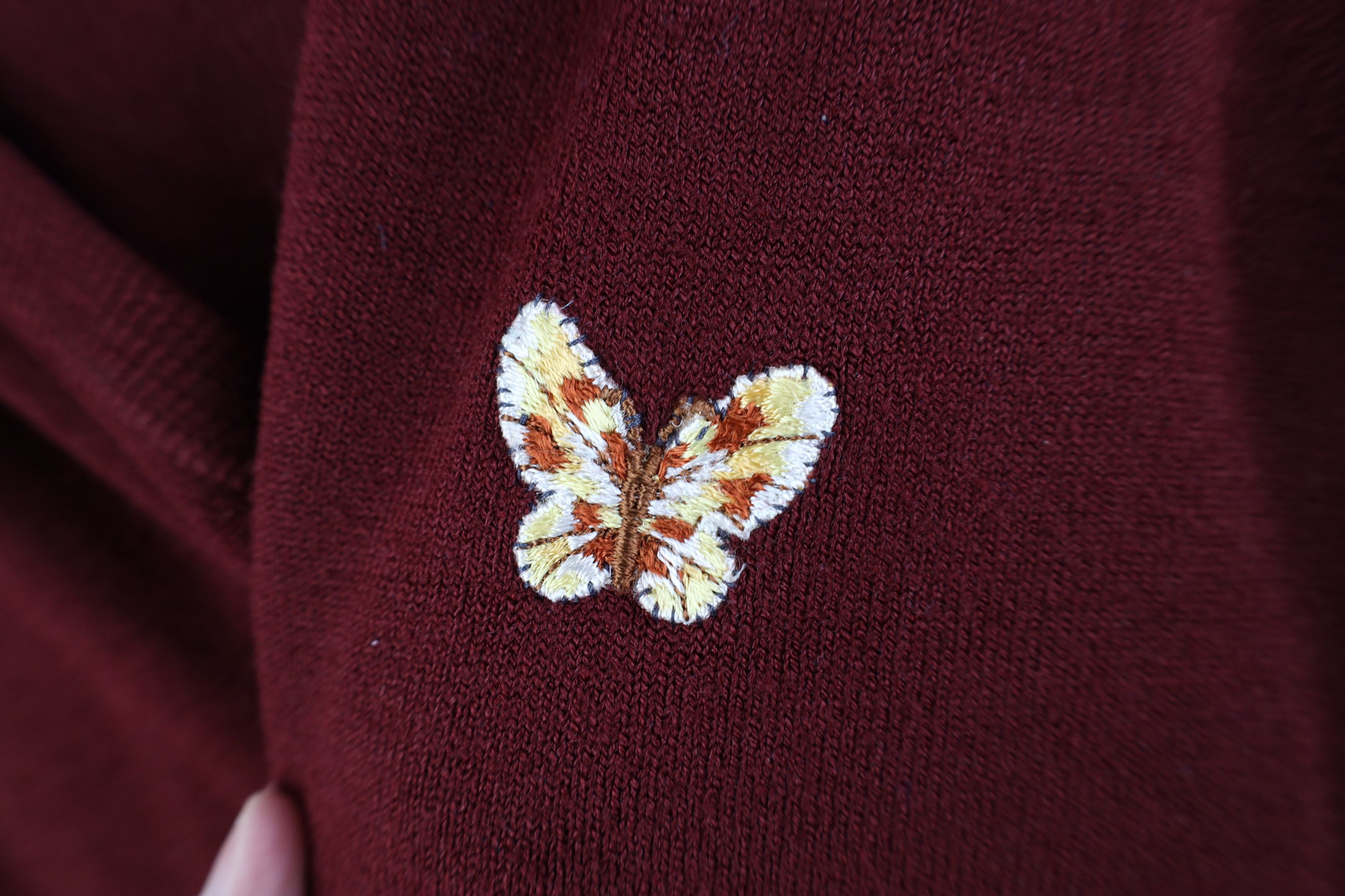 Christian Dior Monsieur Vintage 70s 80s Christian Dior V-Neck Sweater Burgundy USA Size US L / EU 52-54 / 3 - 4 Thumbnail