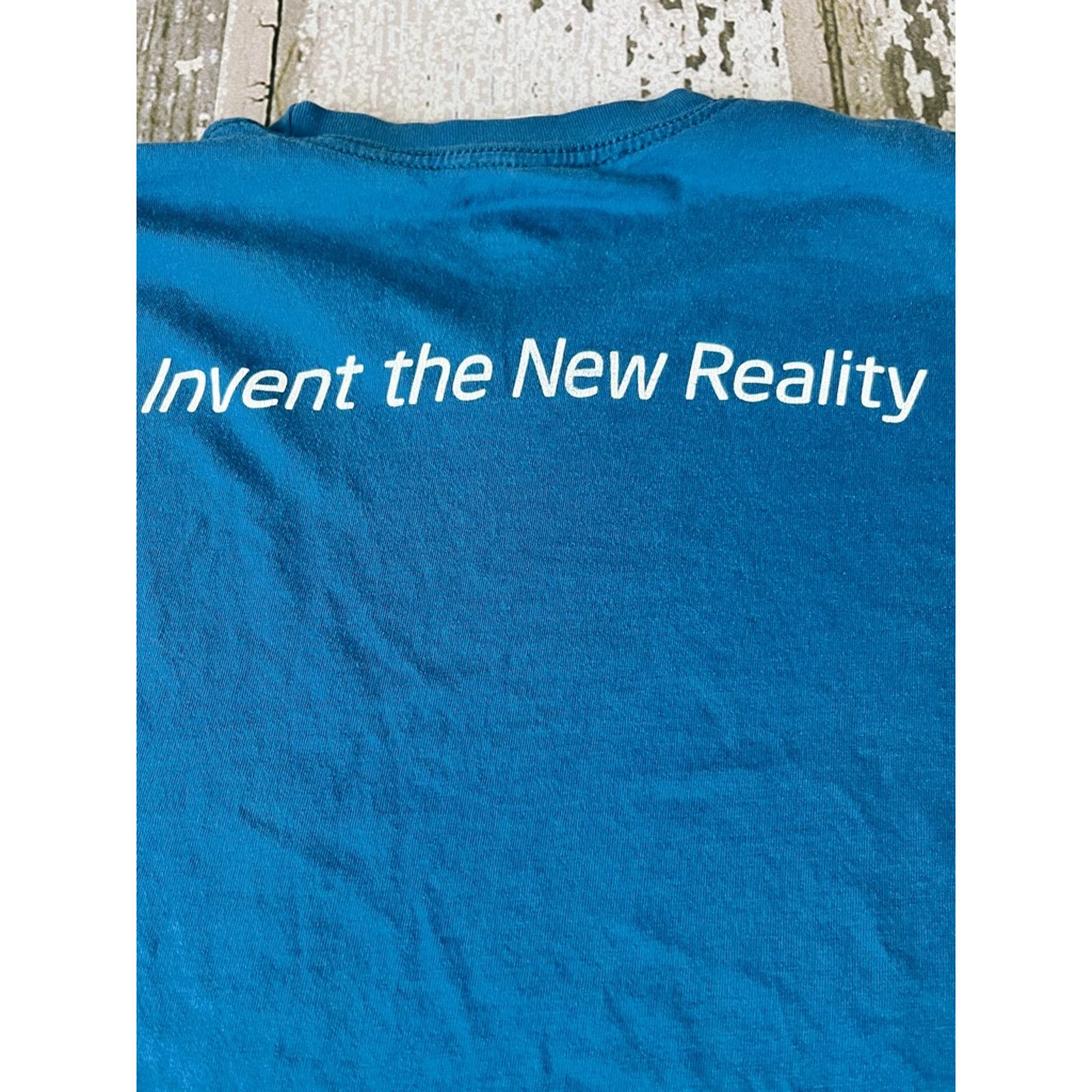 American Apparel Intel Invent New Reality Mens Graphic T-Shirt Blue USA XL Size US XL / EU 56 / 4 - 8 Thumbnail