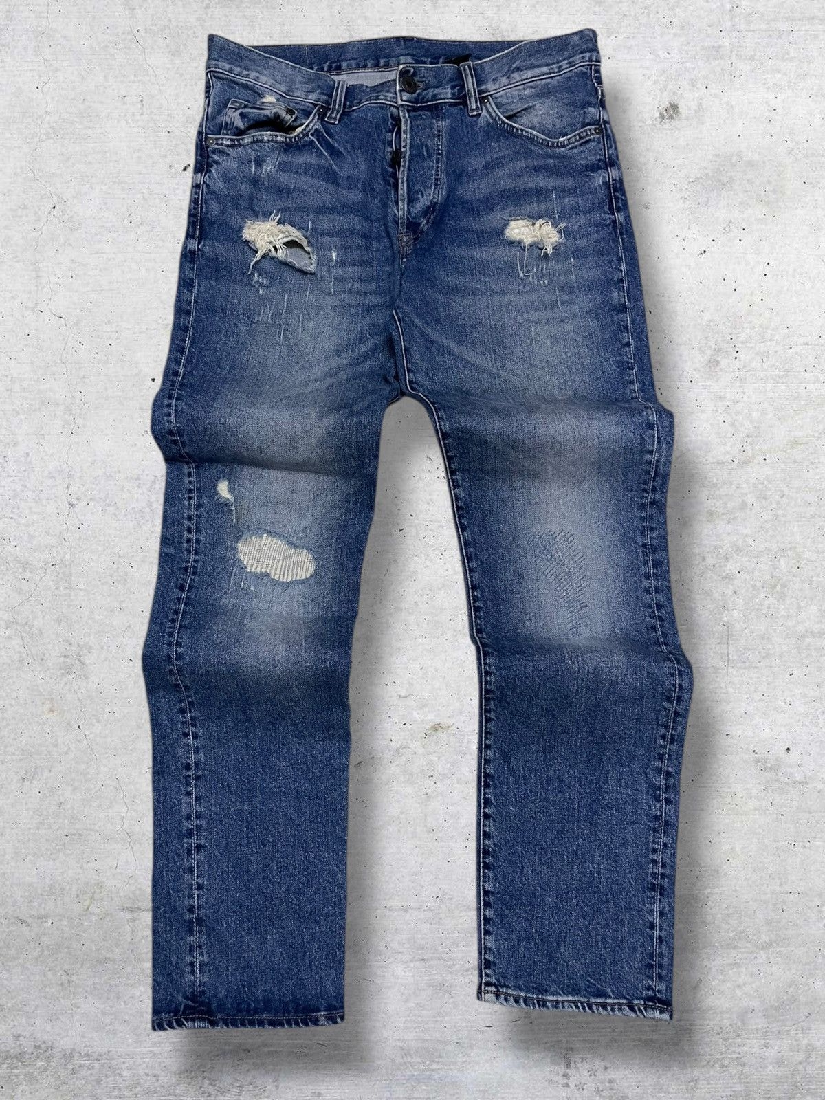 Japanese Brand VINTAGE JAPAN DESIGNER DENIM DISTRESSED STREETWEAR STYLE 90S Size US 33 - 1 Thumbnail