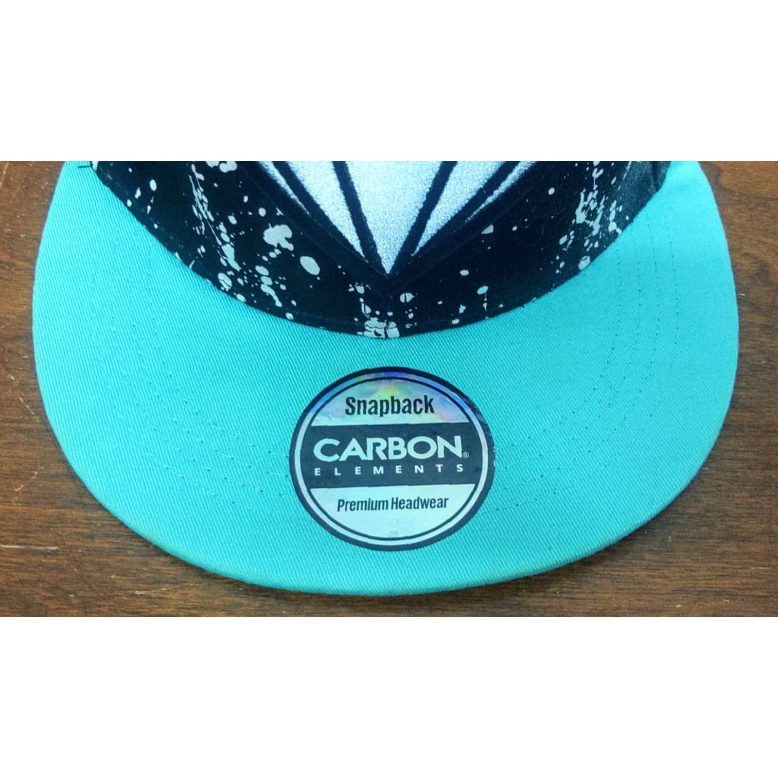 Carbon Diamond Carbon Elements Paint Splatter Snapback Hat Cap Black Turquoise Multicolor Adjustable Canvas Cotton Logo Dad Outdoor Retro Men Women Cap Size ONE SIZE - 3 Thumbnail