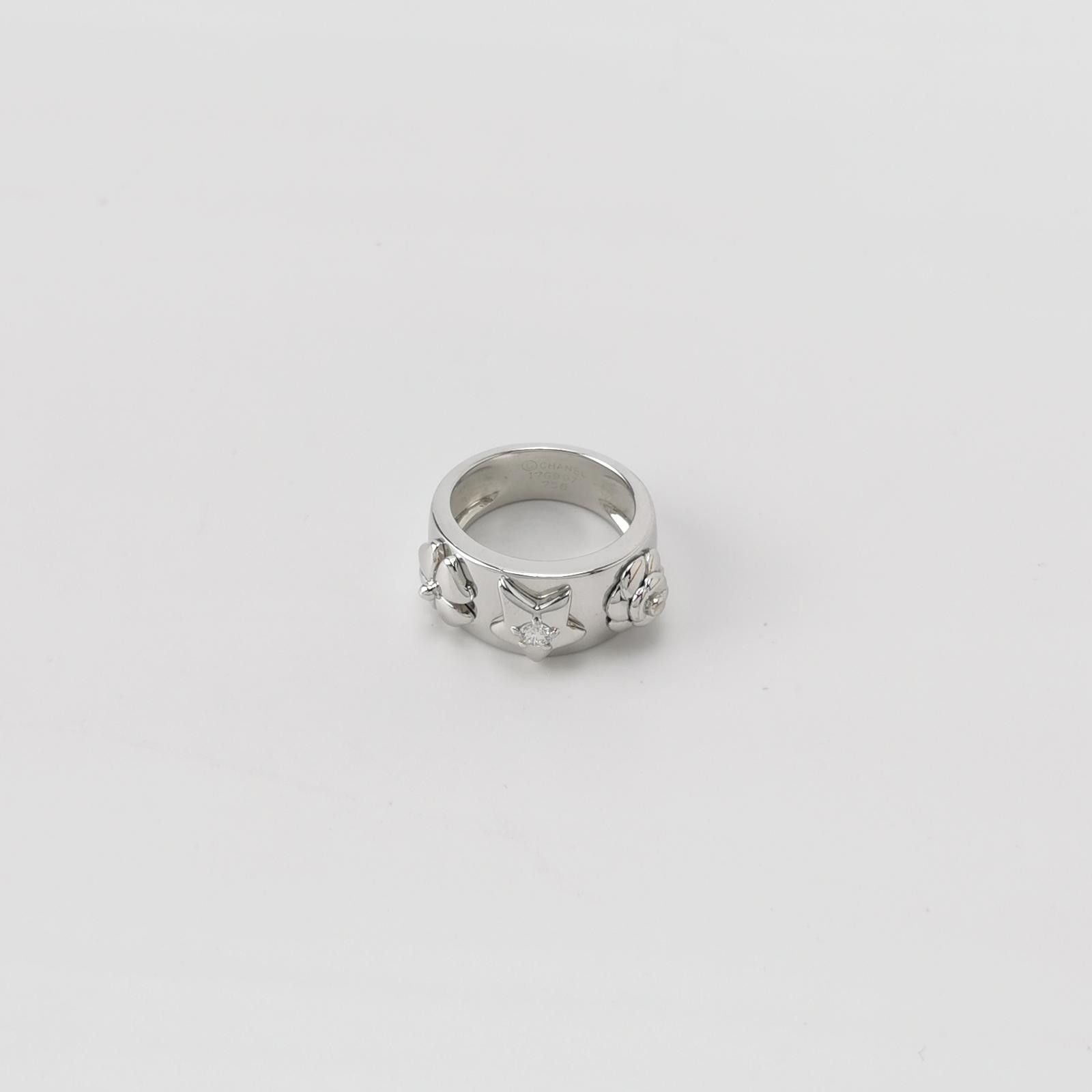 Chanel Chanel 18K White Gold Diamond Camellia Five-Pointed Star Fo Size ONE SIZE - 2 Thumbnail