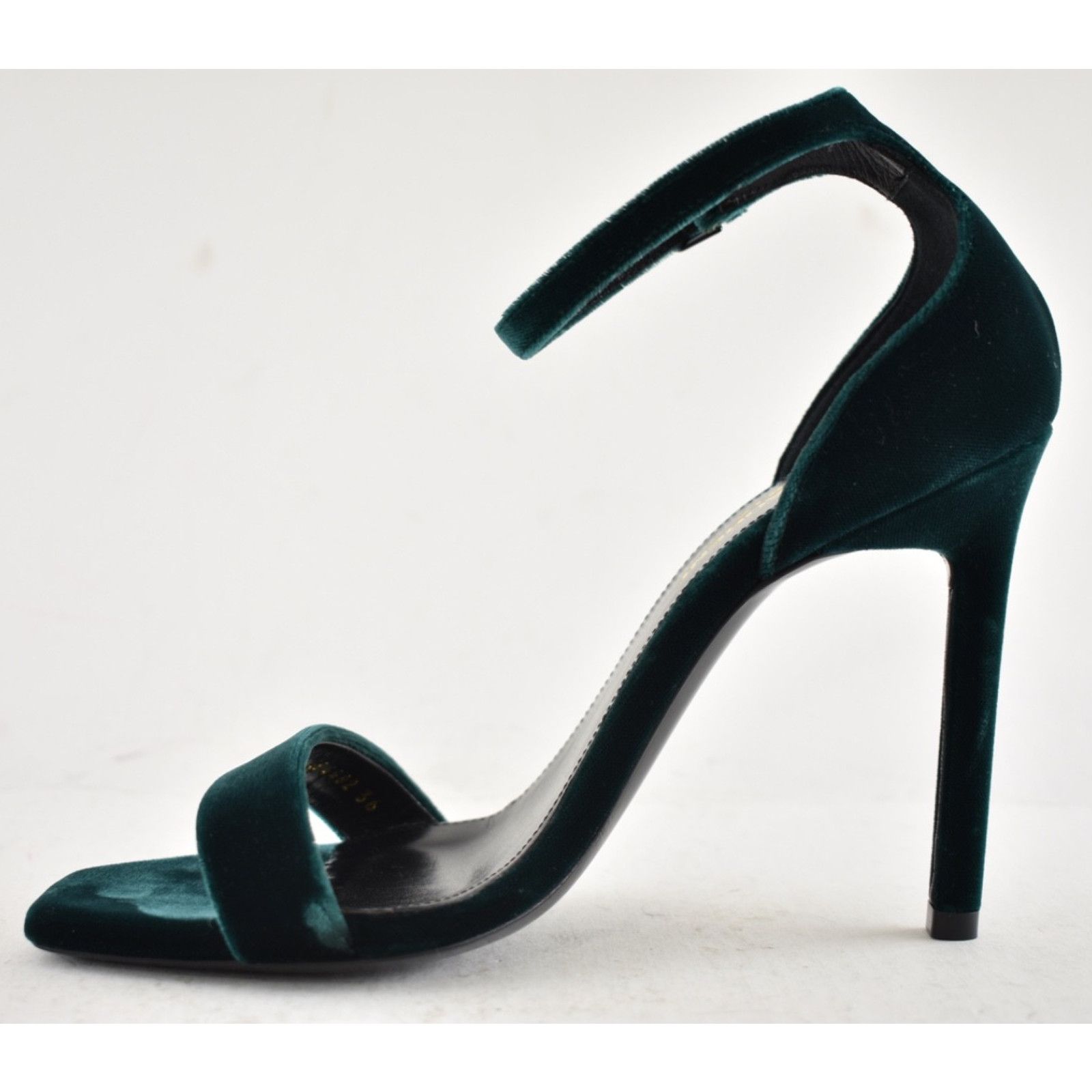 Yves Saint Laurent Saint Laurent Amber 105 Malachite Green Velvet Ankle Strap Size US 6 / IT 36 - 10 Thumbnail