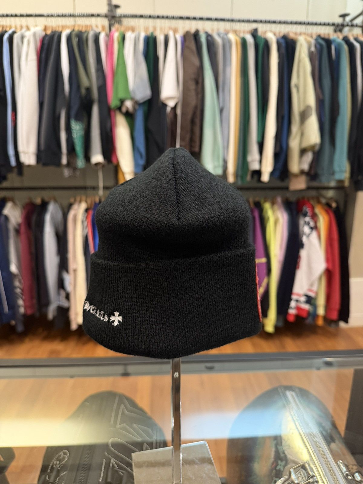 Chrome Hearts Chrome Hearts Rolling Stones Leather Patch Beanie - Black Size ONE SIZE - 2 Thumbnail