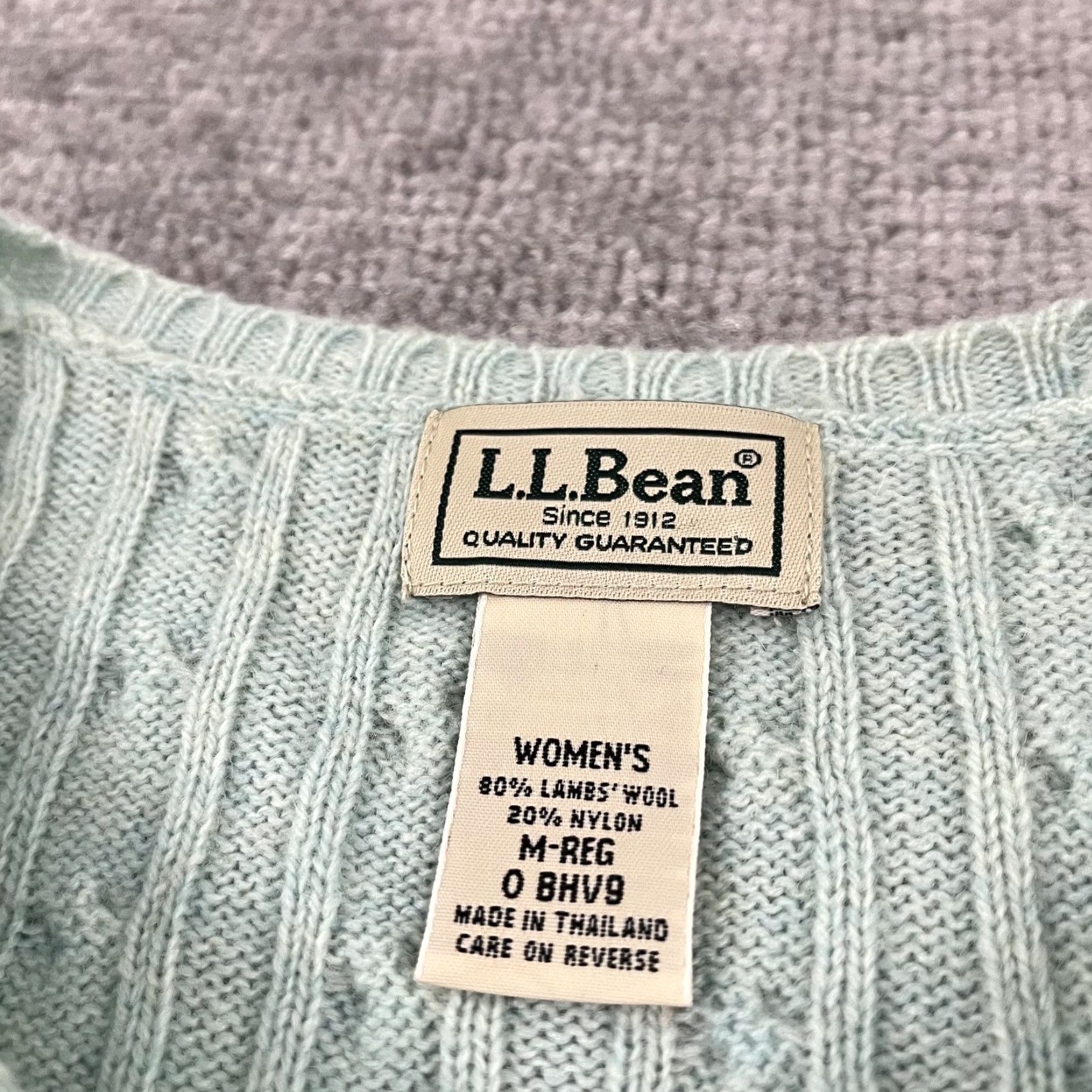 Vintage L.L.Bean Cardigan Women M Mint Green Wool Blend Knit Cardigan Sweater Long Sleeve Lightweight Breathable Womens Size M / US 6-8 / IT 42-44 - 2 Thumbnail