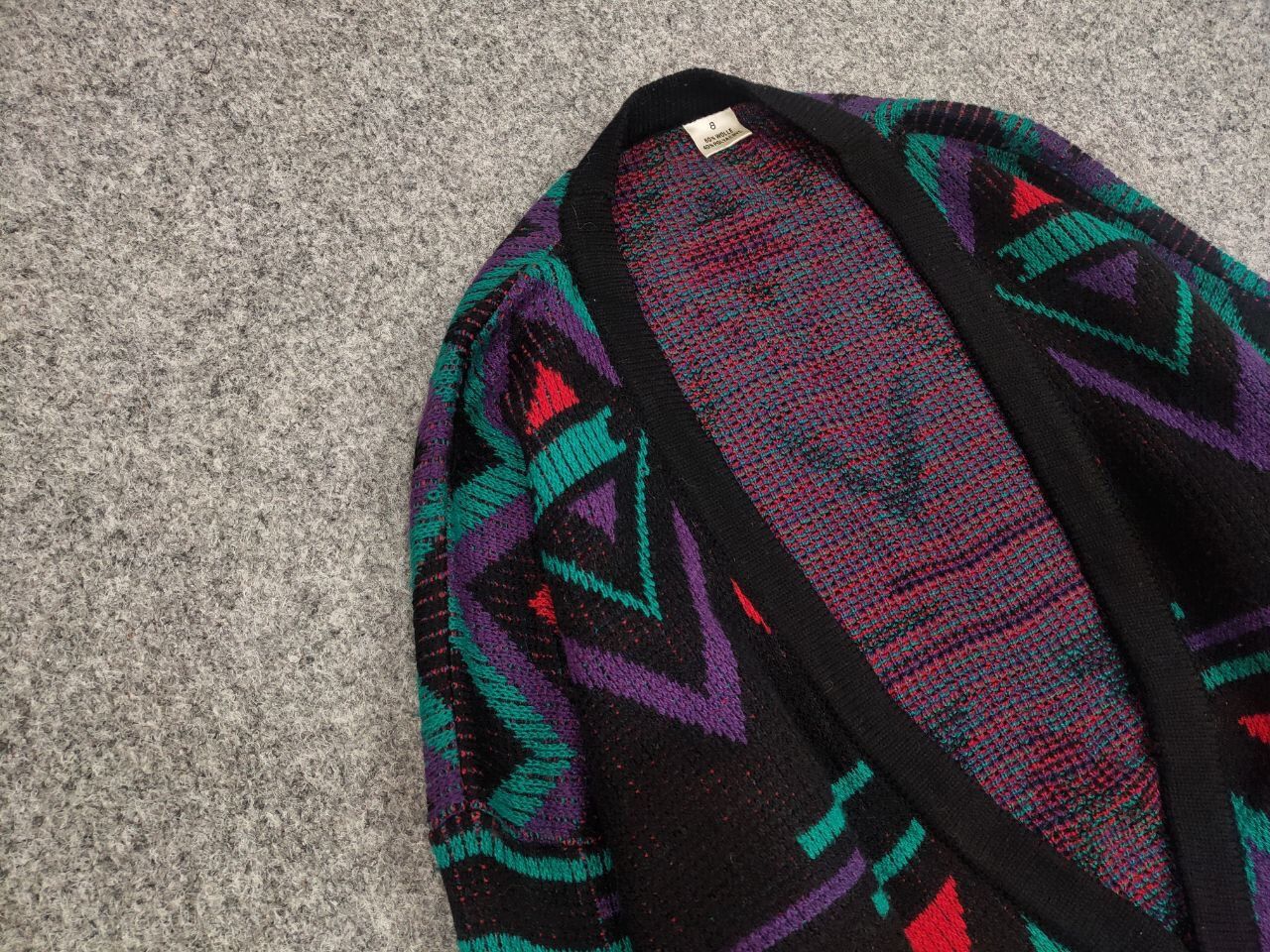 Japanese Brand Vintage 90's Japan style geometric knit Sweater Cardigan Size US L / EU 52-54 / 3 - 8 Thumbnail
