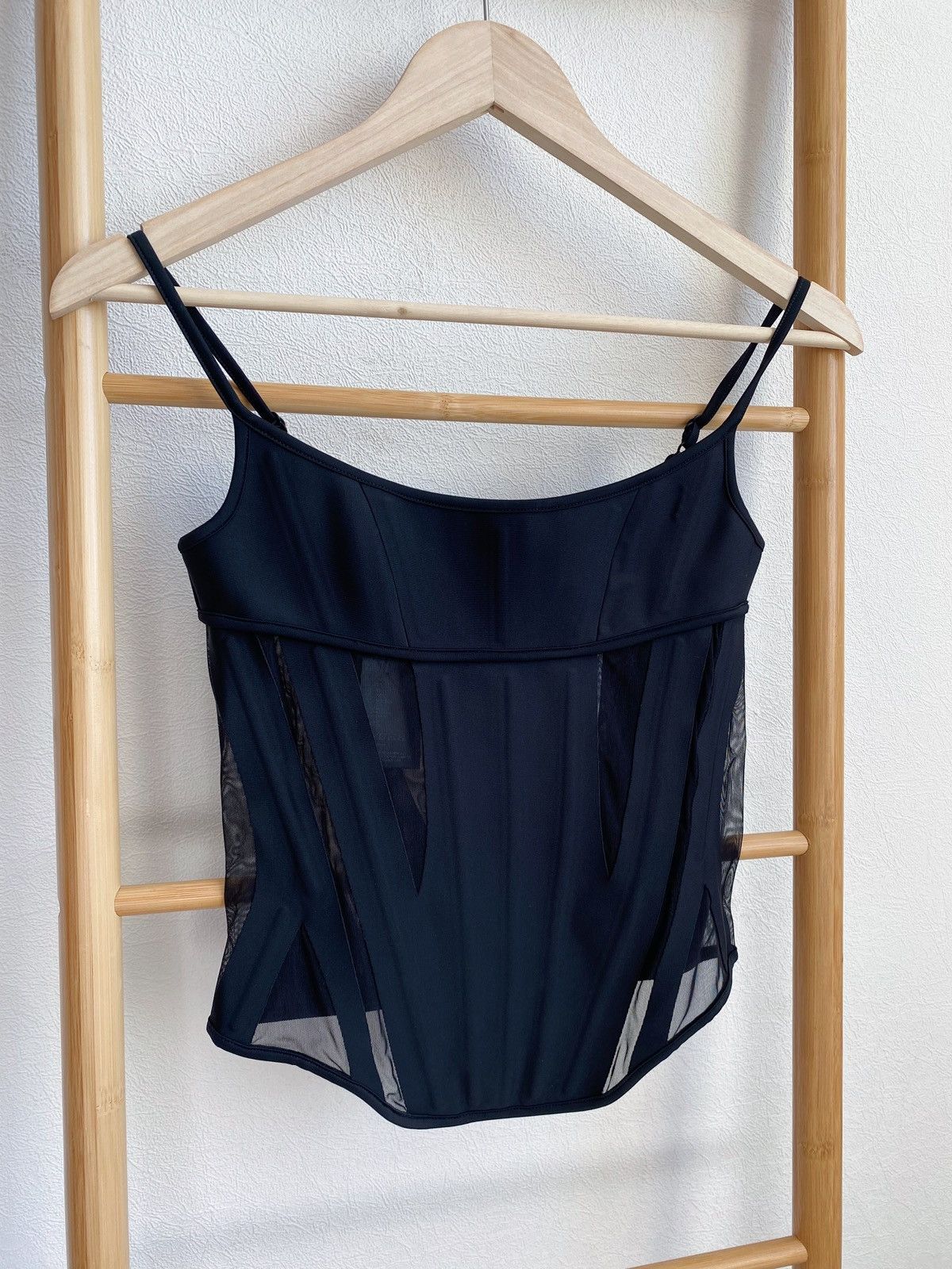 Mugler Mugler x H&M Mesh-Paneled Corset Top Black Size XS Size XS / US 0-2 / IT 36-38 - 4 Thumbnail