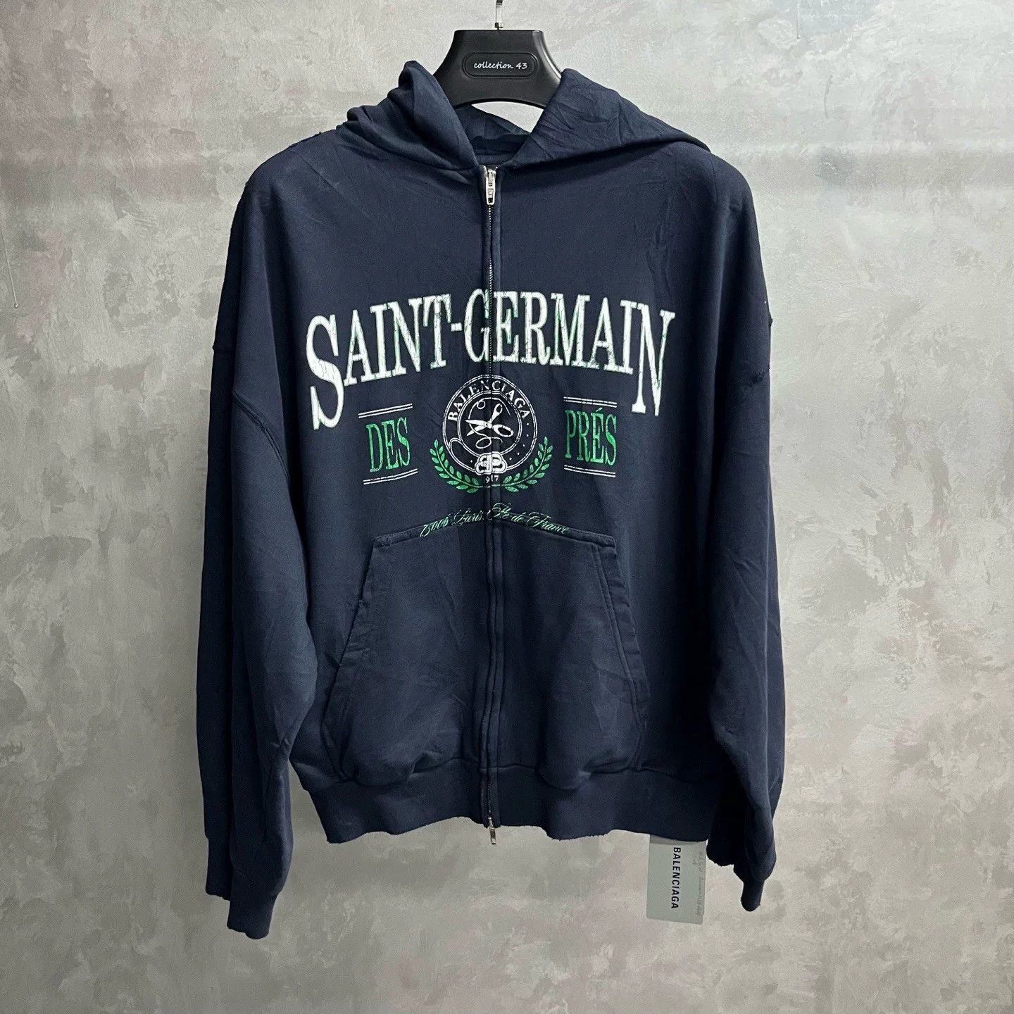 Balenciaga Balenciaga 2024 Blue Letter Print Zip Hoodie Size US M / EU 48-50 / 2 - 1 Thumbnail