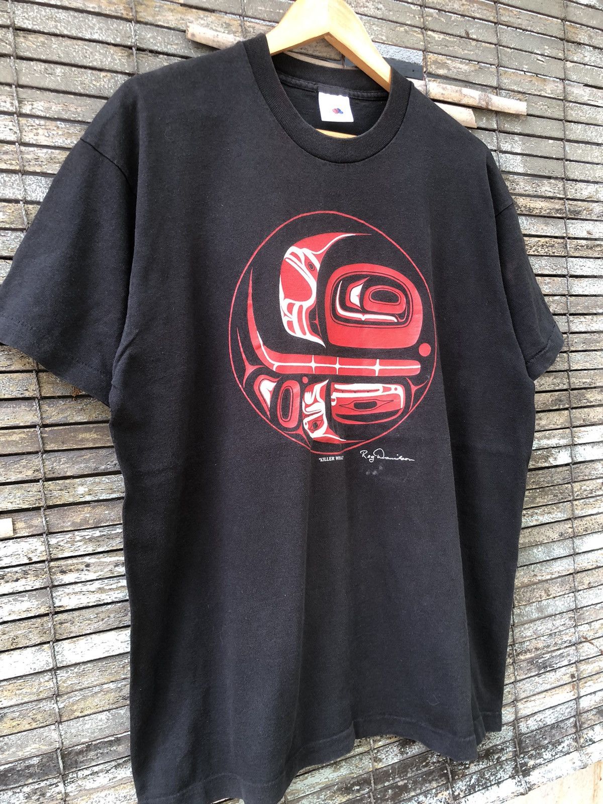 Fruit Of The Loom × Vintage Vintage 90s Sunfaded Killer Whale By Reg Davidson Art Tee Size US XL / EU 56 / 4 - 3 Thumbnail
