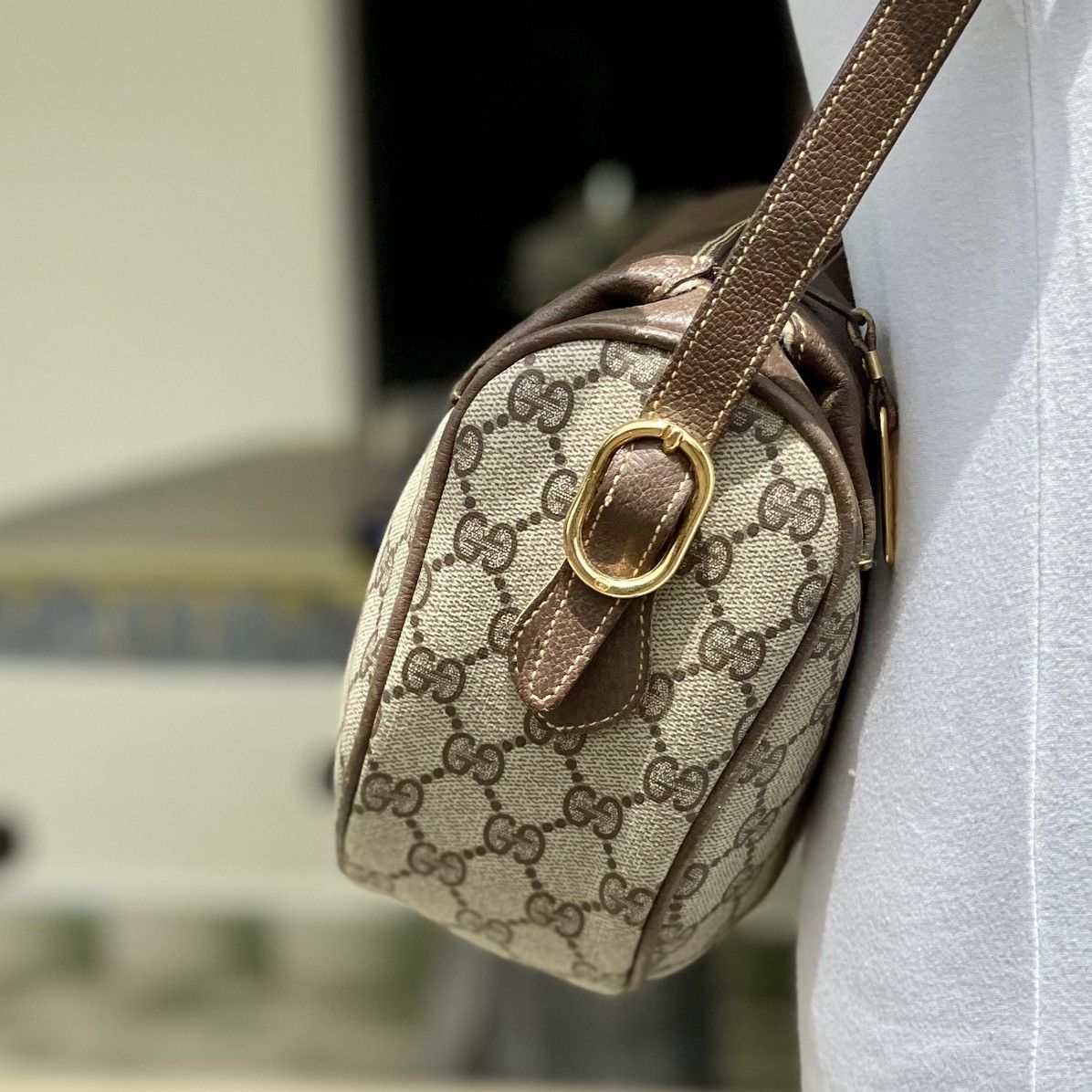 Gucci × Vintage 🔥 Vintage Gucci Sherry Line GG Shoulder Bag Size ONE SIZE - 6 Thumbnail
