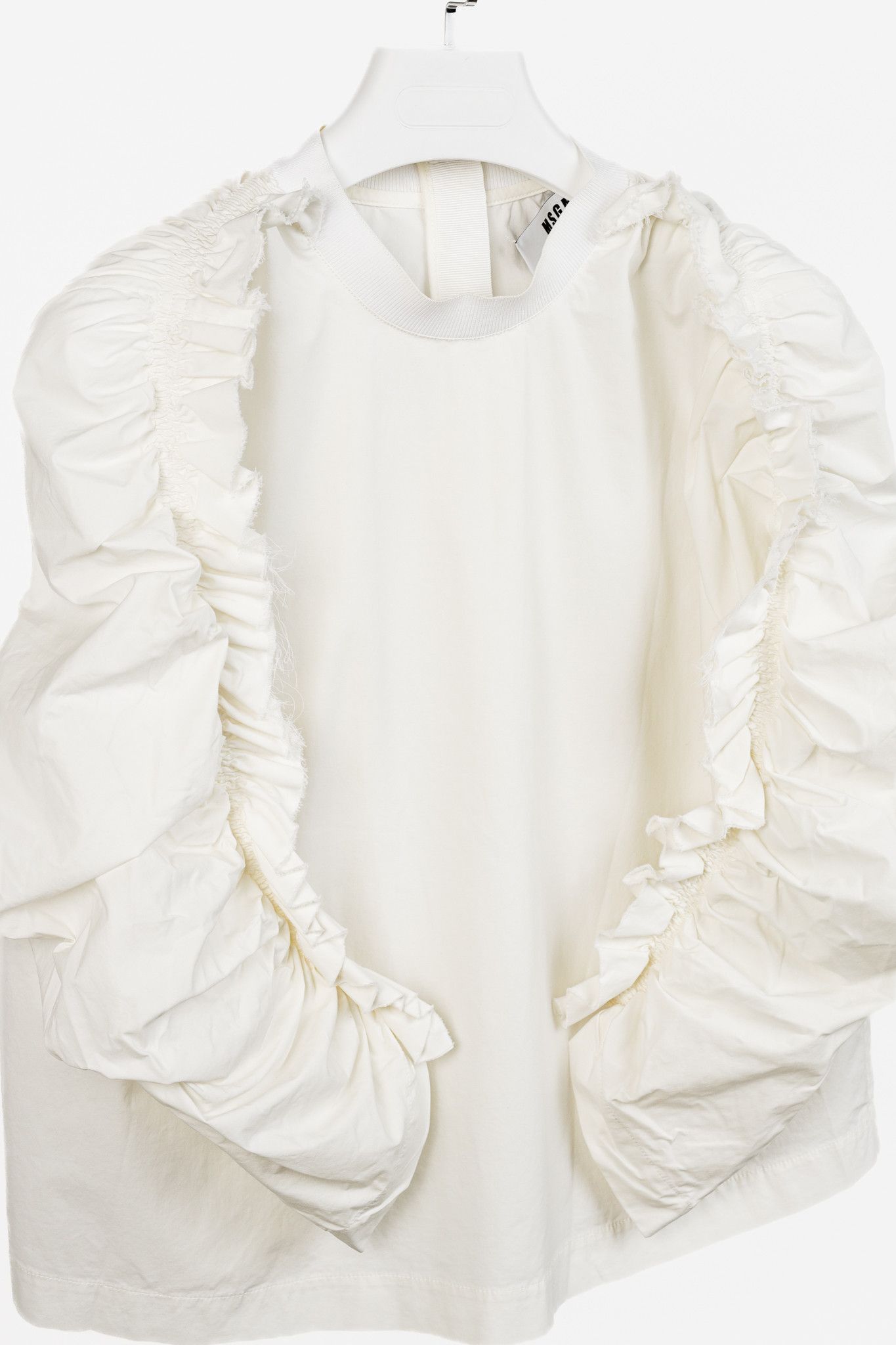 MSGM MSGM Off-White Ruffle Sleeve Blouse Top Size L / US 10 / IT 46 - 3 Thumbnail