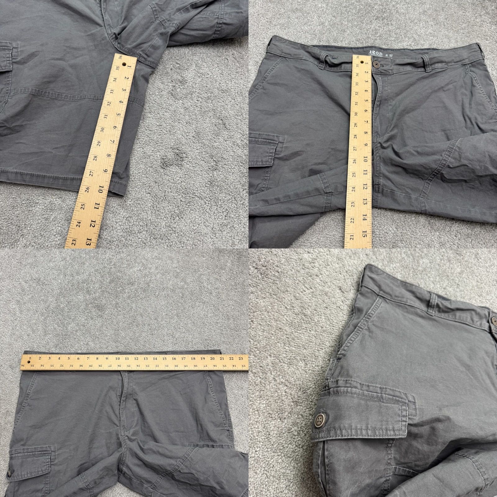 Izod Izod Saltwater Stretch Cargo Shorts Mens 40 Gray Cotton Casual Outdoor Size US 40 / EU 56 - 8 Thumbnail