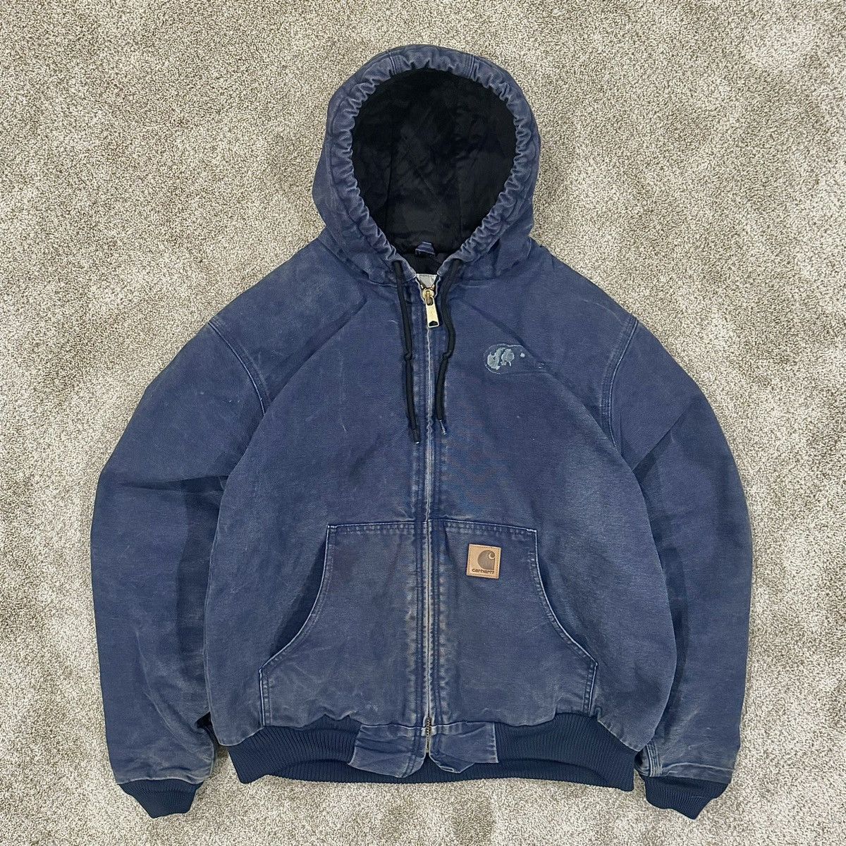 image of Navy Blue Carhartt Hoodie Jacket Men’S Xl, Men's