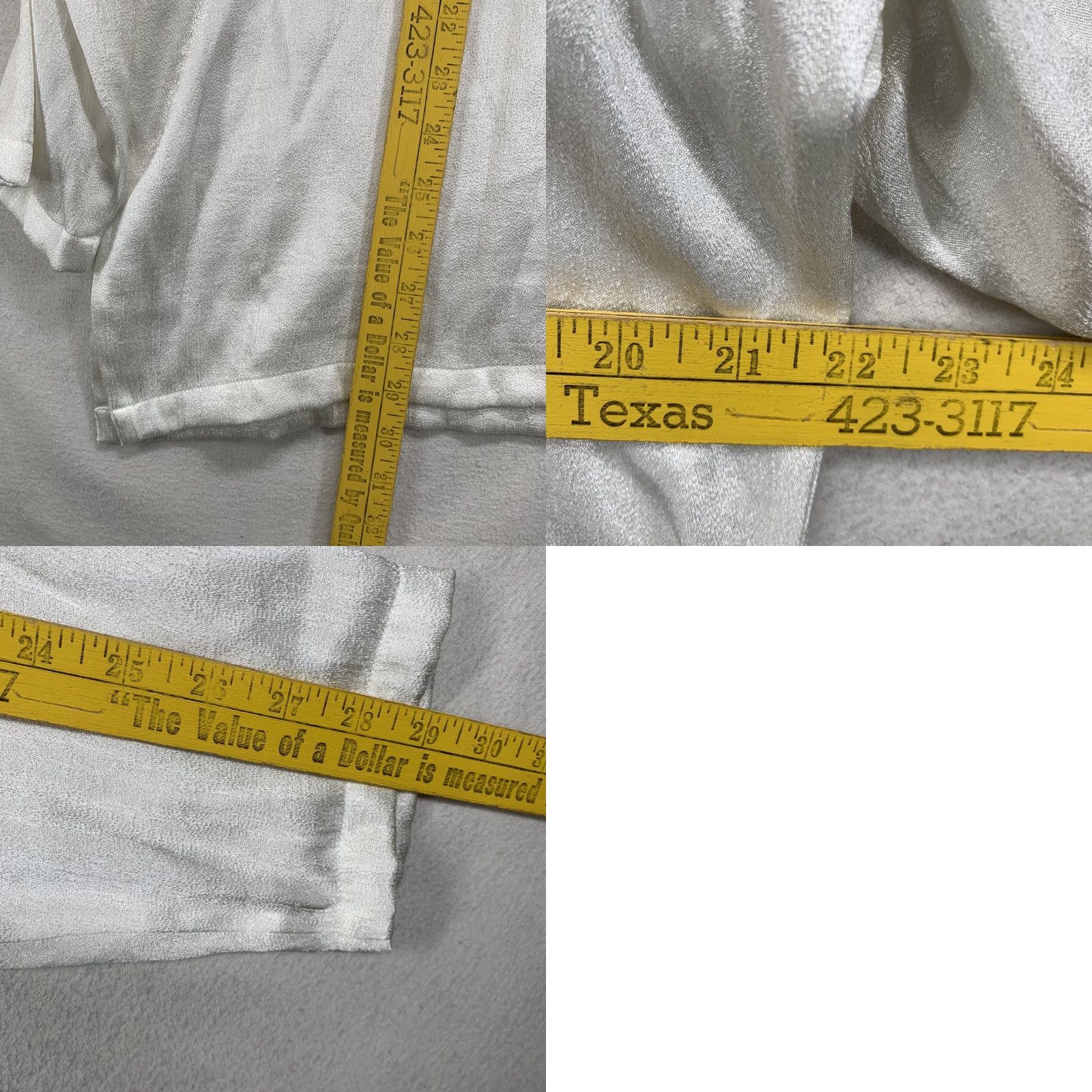 Vintage VINTAGE Stonebridge Women’s Button-Up White Satin Long Sleeve Collared Top L Casual Shirt Angel 80s 90s Classic Couture Shell Princess Size L / US 10 / IT 46 - 11 Thumbnail