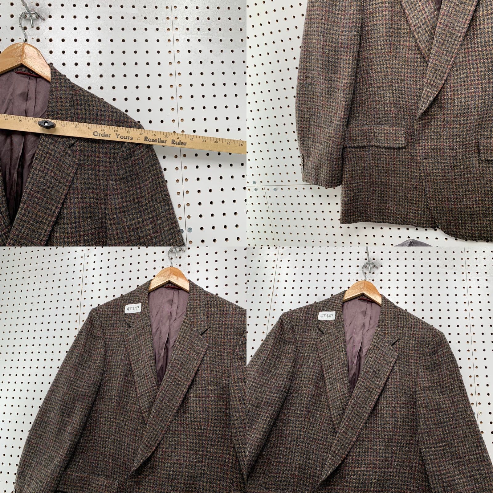 Hart Schaffner Marx Vintage Hart Schaffner Marx Blazer Mens 40 Tweed Wool Brown Houndstooth USA Jacket Blazer Mens 40 Brown Wool Tweed Houndstooth Size 40R - 11 Thumbnail