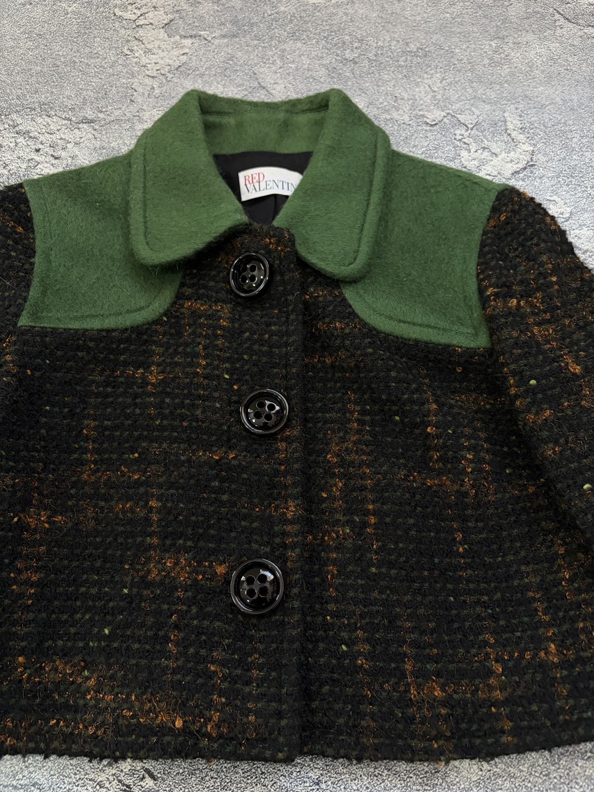 RED Valentino Red Valentino Green Tweed Cropped Jacket IT 40 Size S / US 4 / IT 40 - 7 Thumbnail