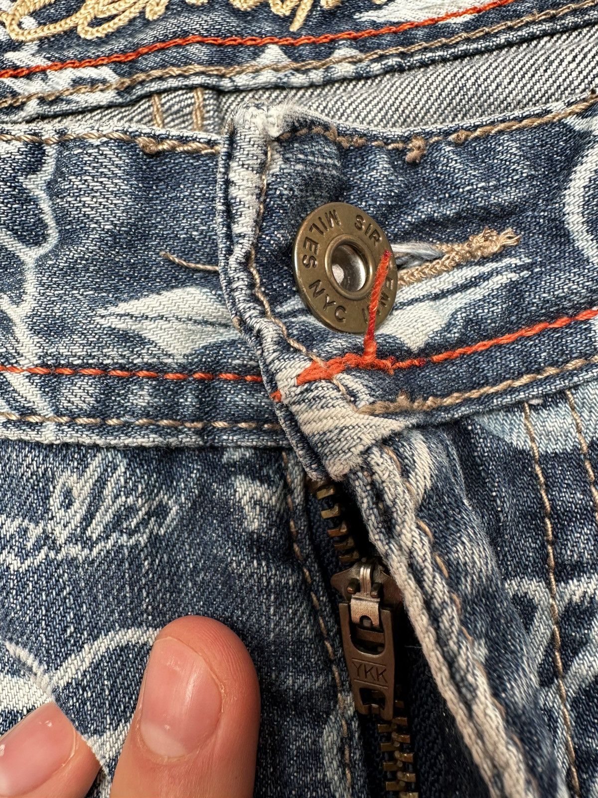 Japanese Brand Sir Benni Miles Baggy Graffiti Denim Shorts-Y2K Streetwear Size US 36 / EU 52 - 3 Thumbnail