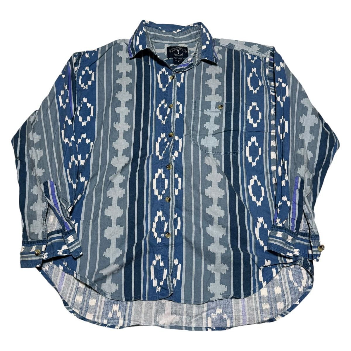 Vintage Vintage 90s Solutions Aztec Western Blue Shirt Adult M Size US M / EU 48-50 / 2 - 1 Thumbnail