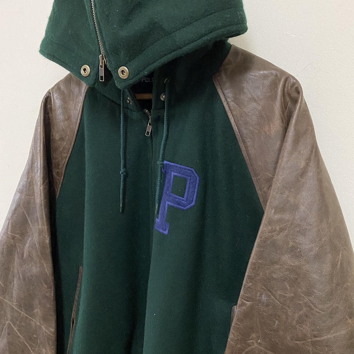 Polo Ralph Lauren VTG 90’s Polo Sport Hybrid Leather Patina Sleeve Jacket Size US L / EU 52-54 / 3 - 2 Thumbnail