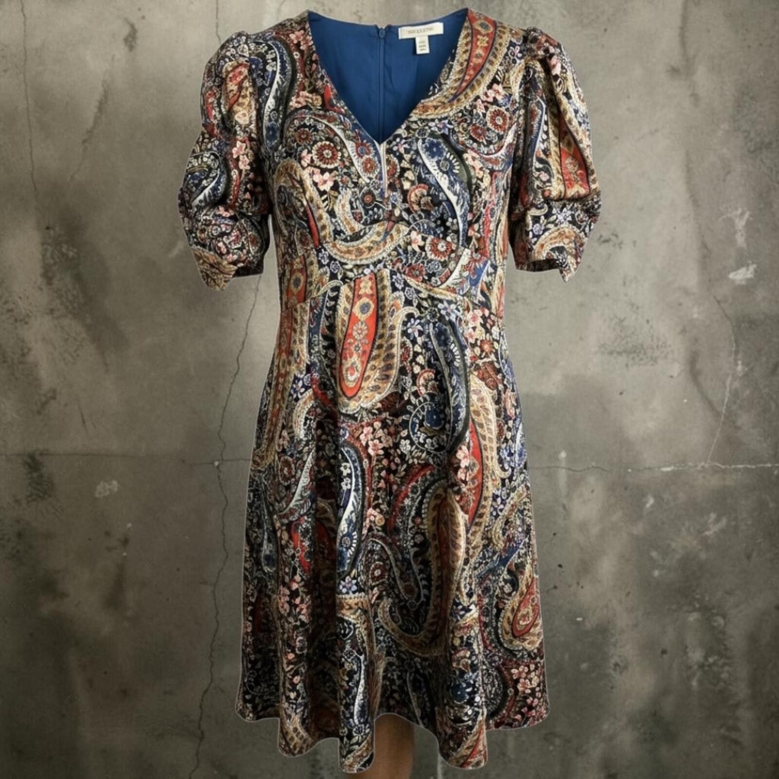 Cartoon Network Pre Loved Cato Boden Paisley Puff Sleeve Dress Size S / US 4 / IT 40 - 1 Thumbnail