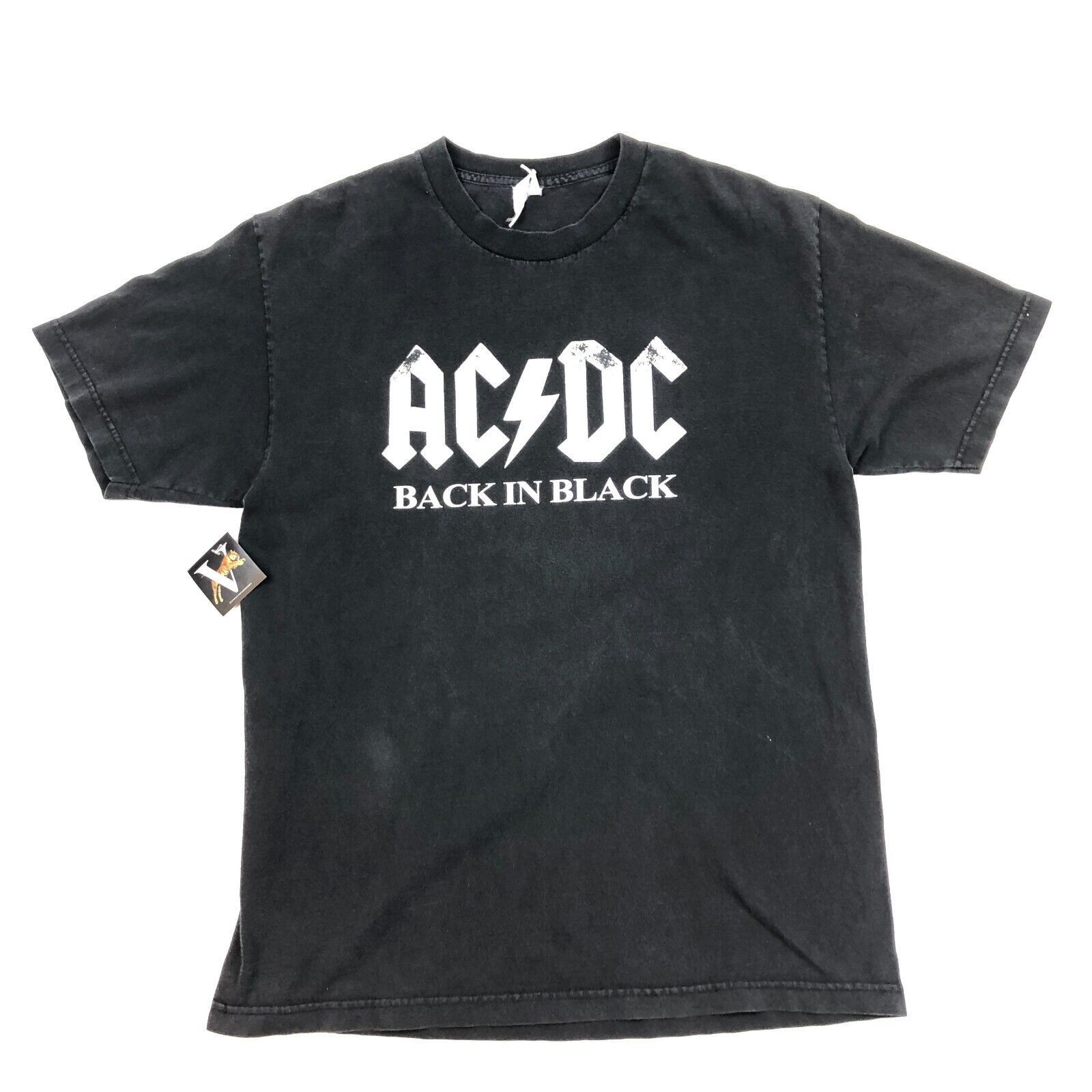 Vintage AC/DC Back In Black Logo Black Tee T Shirt Faded Black Size US L / EU 52-54 / 3 - 1 Thumbnail