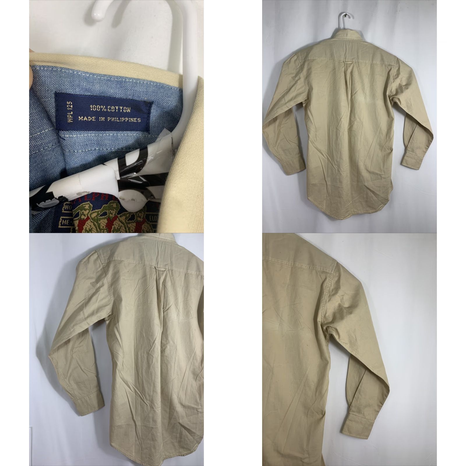 Chaps VINTAGE Ralph Lauren Chaps Button-Up Shirt Mens 15 Khaki Cotton Boy Scout Beige Long Sleeve Size US M / EU 48-50 / 2 - 8 Thumbnail