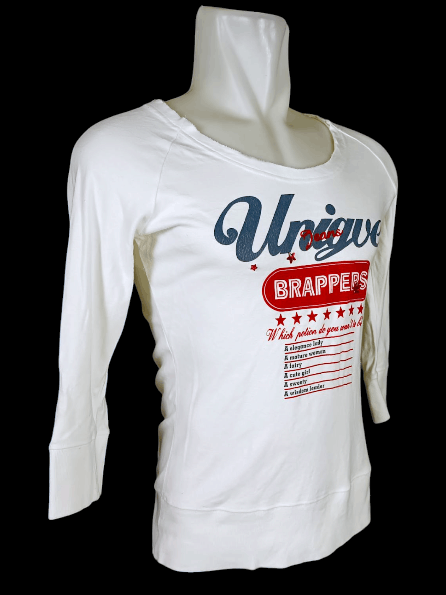 Japanese Brand UNIQUE JEANS BRAPPERS Crew Neck T-Shirt Longsleeve Size US M / EU 48-50 / 2 - 3 Thumbnail