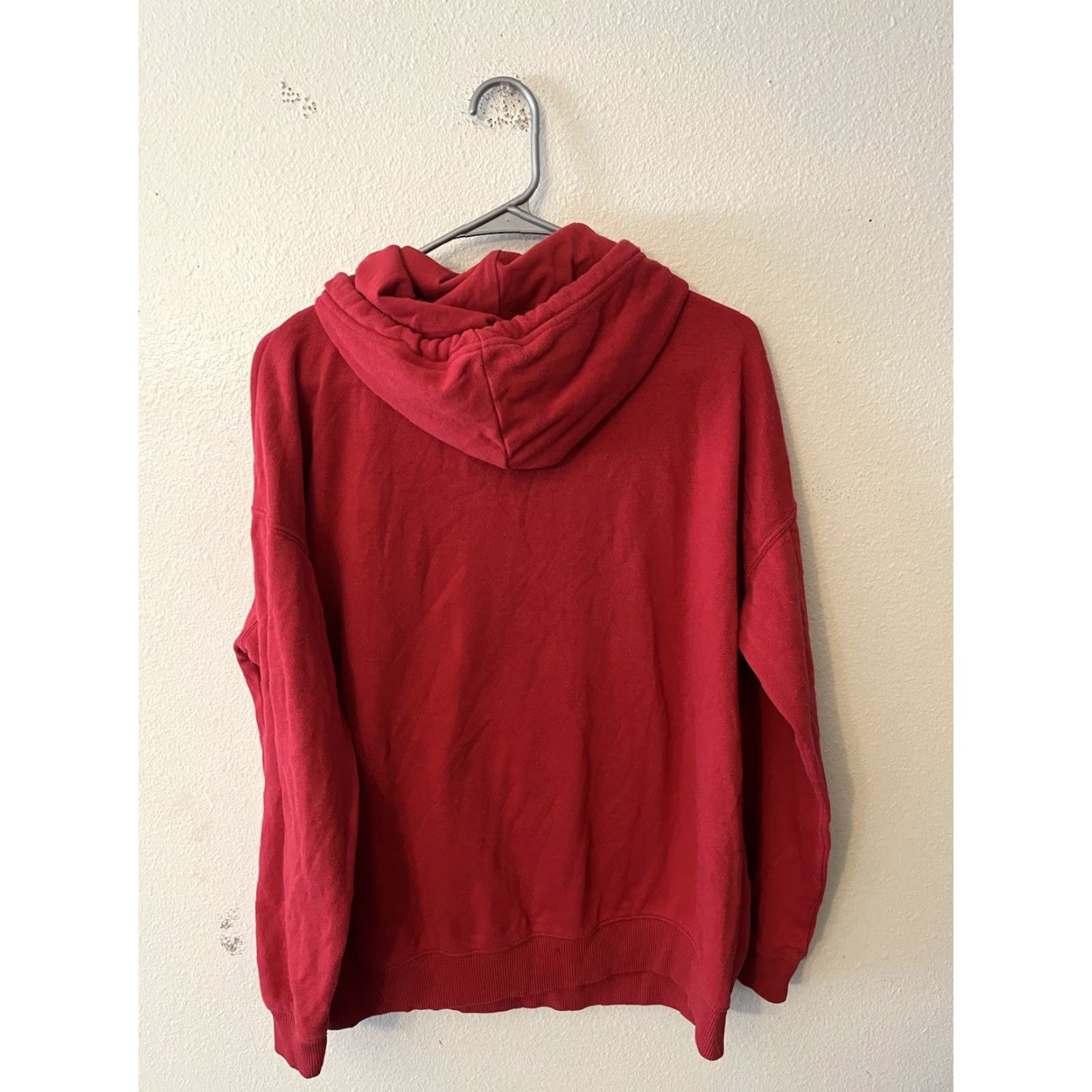 American Eagle Outfitters American Eagle Hoodie Womens Small Red Solid Sweatshirt Jegging Fit Ahh Mazingly Size S / US 4 / IT 40 - 3 Thumbnail