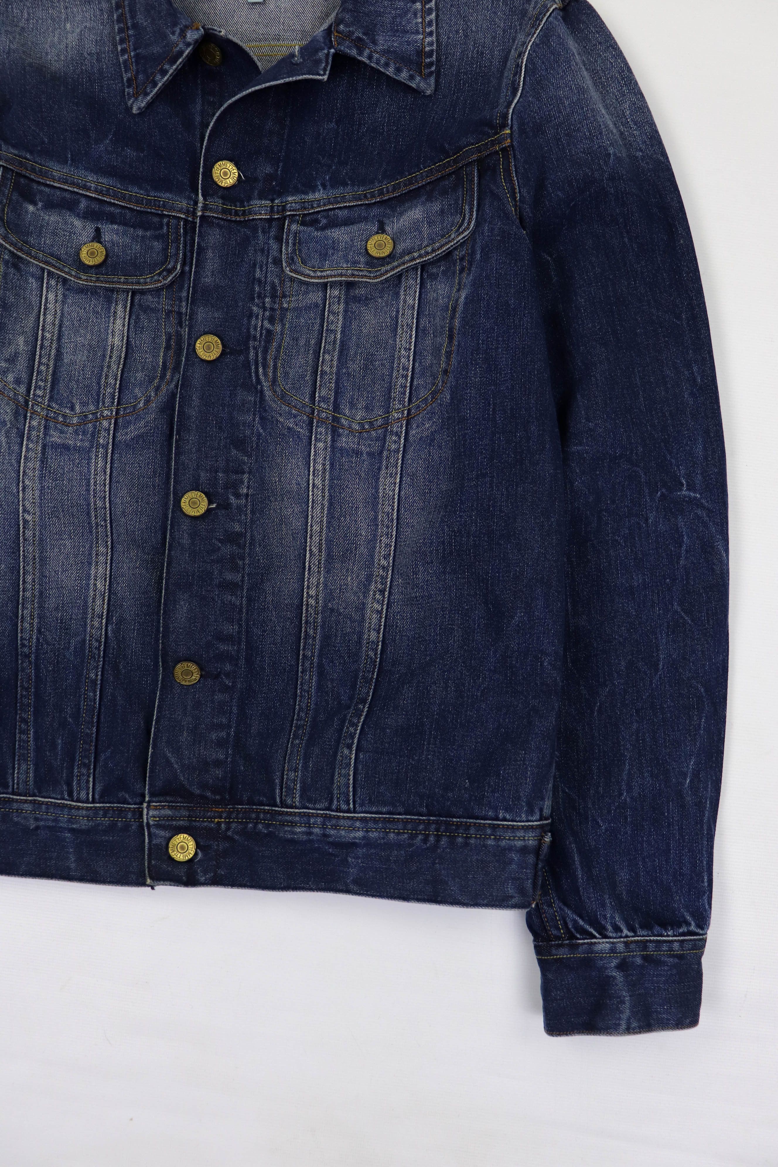 Emmett Emmett Bob Denim Used Indigo Blue Jeans Trucker Rider Jacket Size US M / EU 48-50 / 2 - 5 Thumbnail