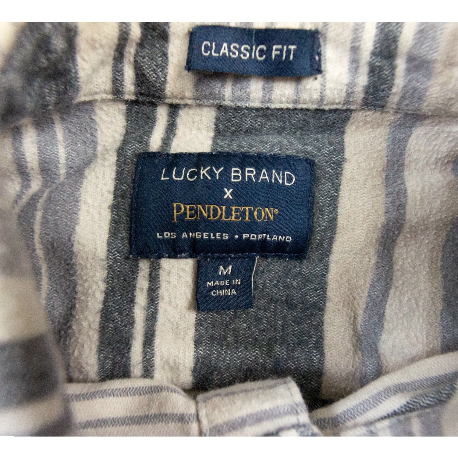 Pendleton Lucky Brand Pendleton Shirt Button-Up Flannel Striped Multicolor Mens Medium Regular Fit All Seasons Size US M / EU 48-50 / 2 - 6 Thumbnail