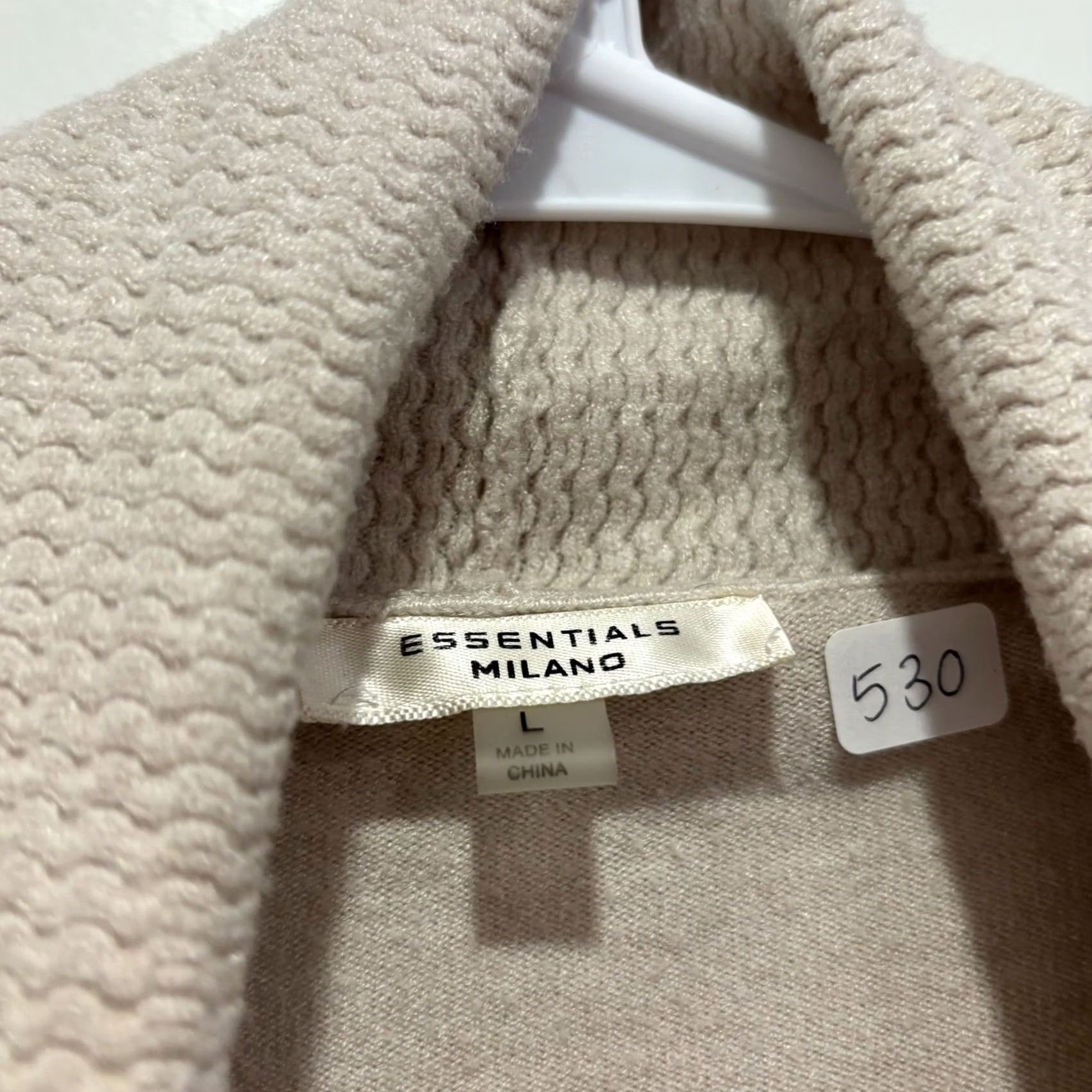 Essentials Essentials Milano Womens Beige L Knit Cardigan Sweater Size L / US 10 / IT 46 - 2 Thumbnail