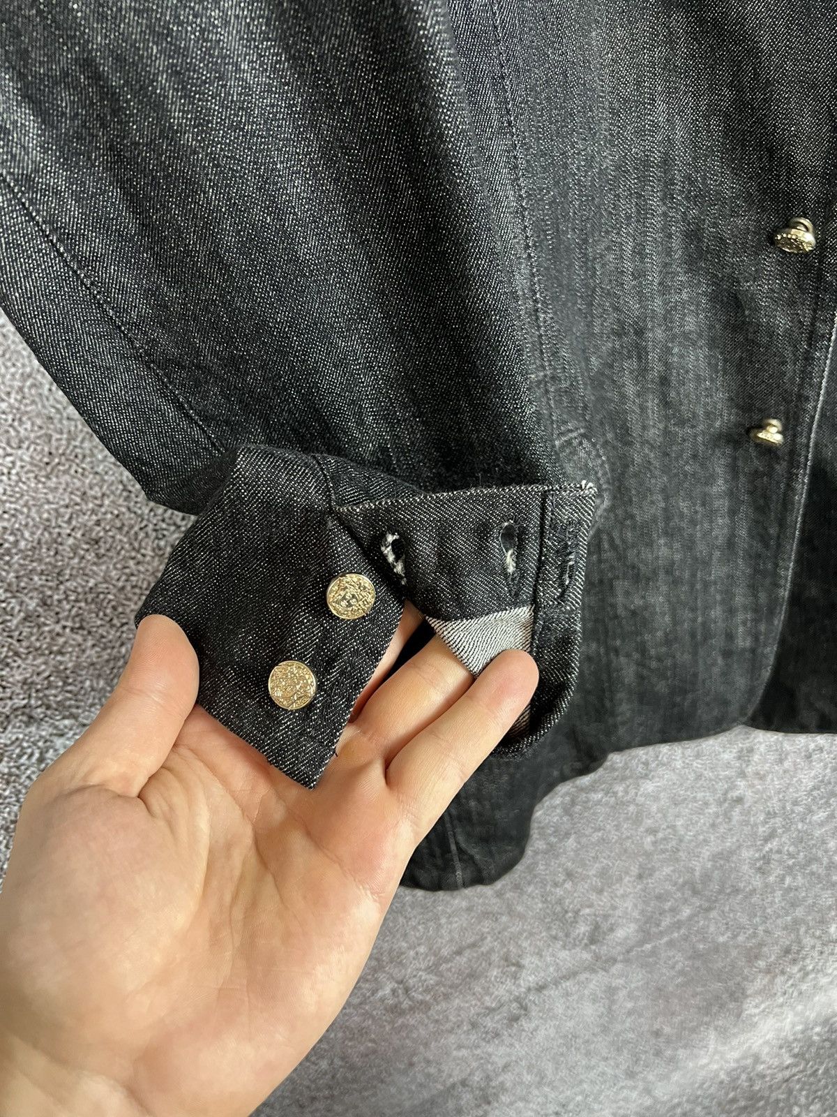 Versace Gianni Versace Leather Denim Blazer Jacket medusa coat Size US XL / EU 56 / 4 - 14 Thumbnail