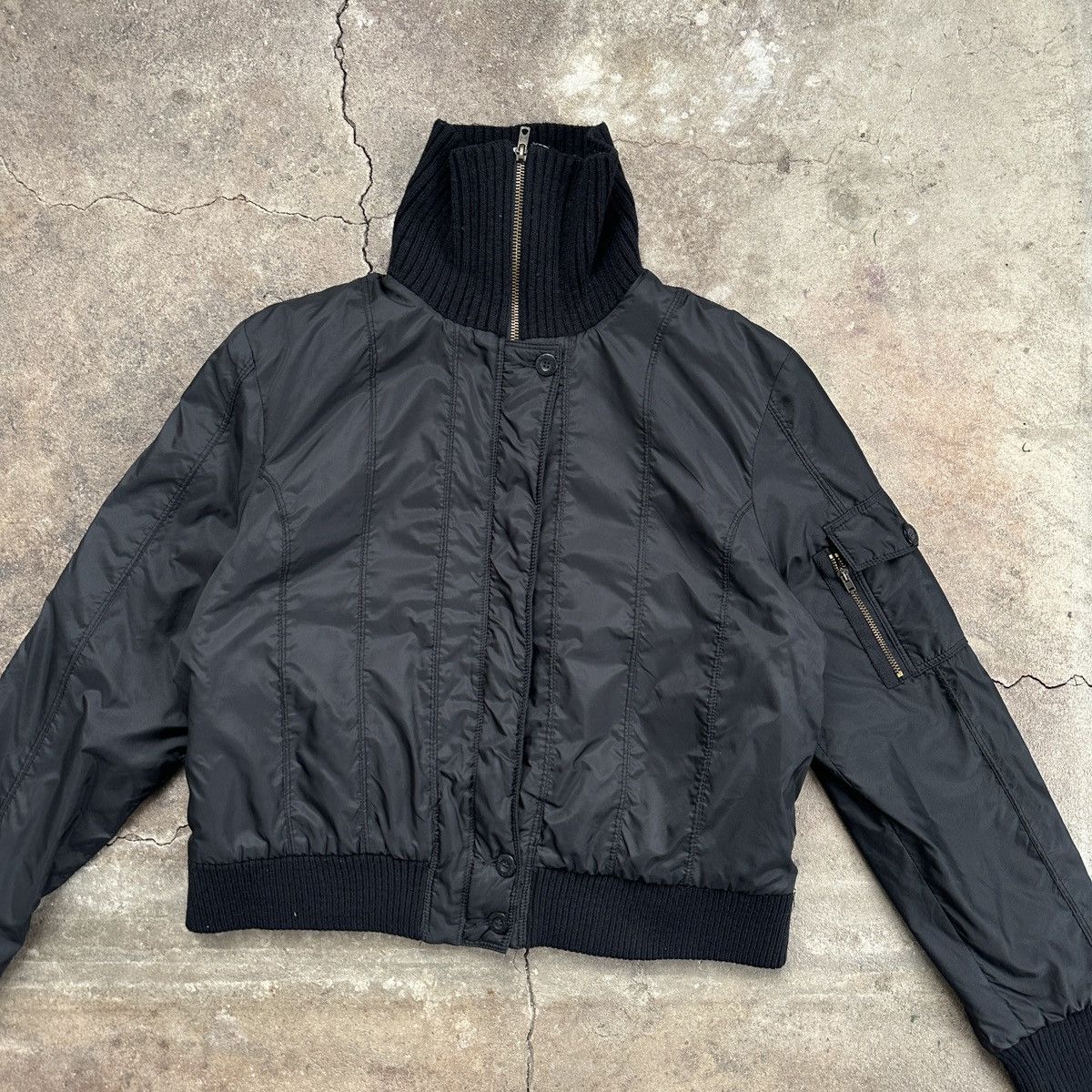Le Grande Bleu (L.G.B.) Vintage boxy short y2k nylon Bomber Jacket Size M / US 6-8 / IT 42-44 - 2 Thumbnail